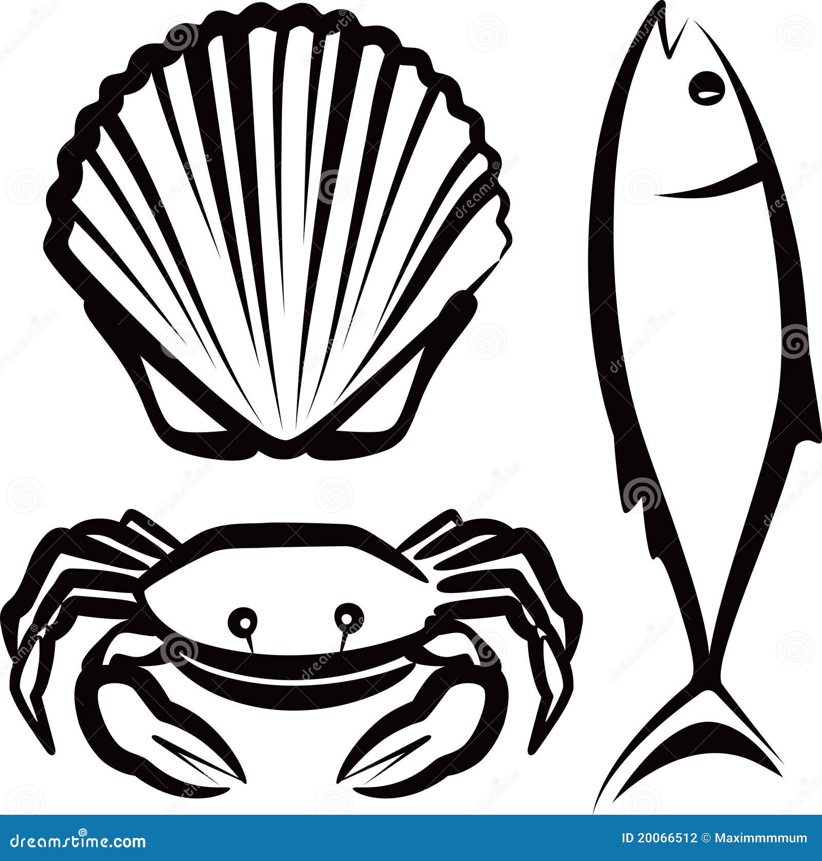 Simple Illustration with Seafood Stock Vector Illustration of life