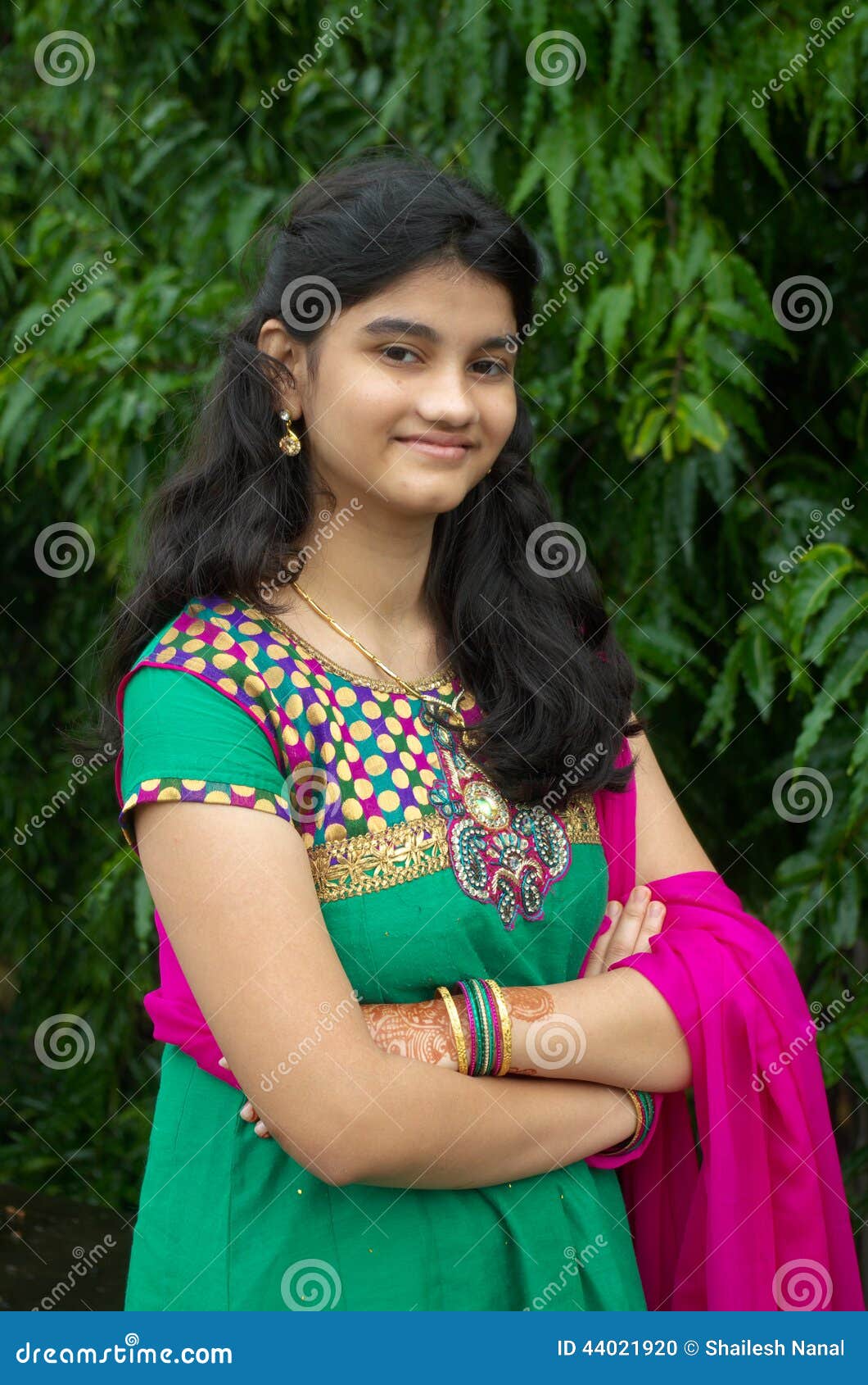 A simple Indian girl stock photo. Image of smart, face - 44021920