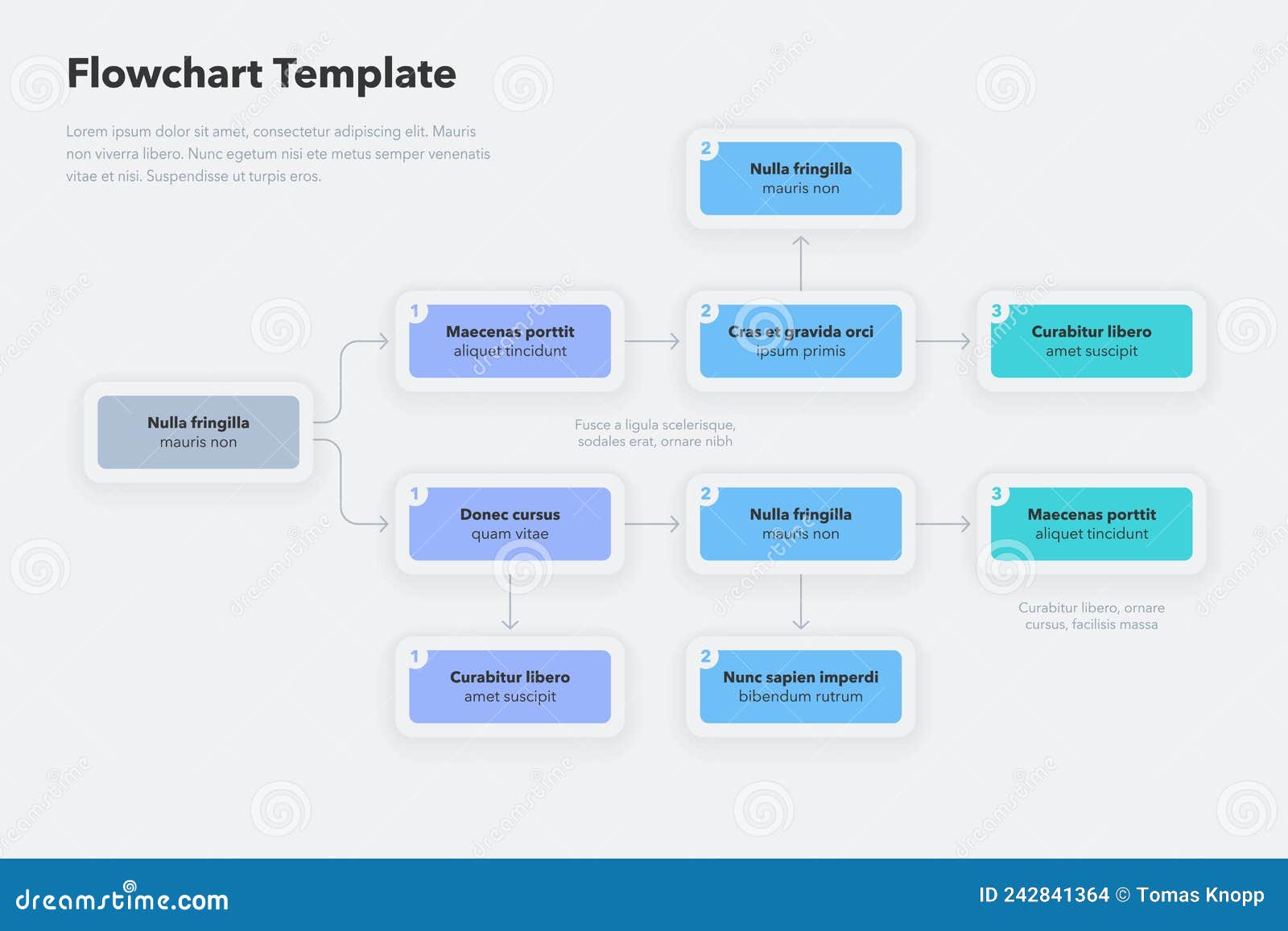 Simple Infographic for Flowchart Template with Place for Your Content ...
