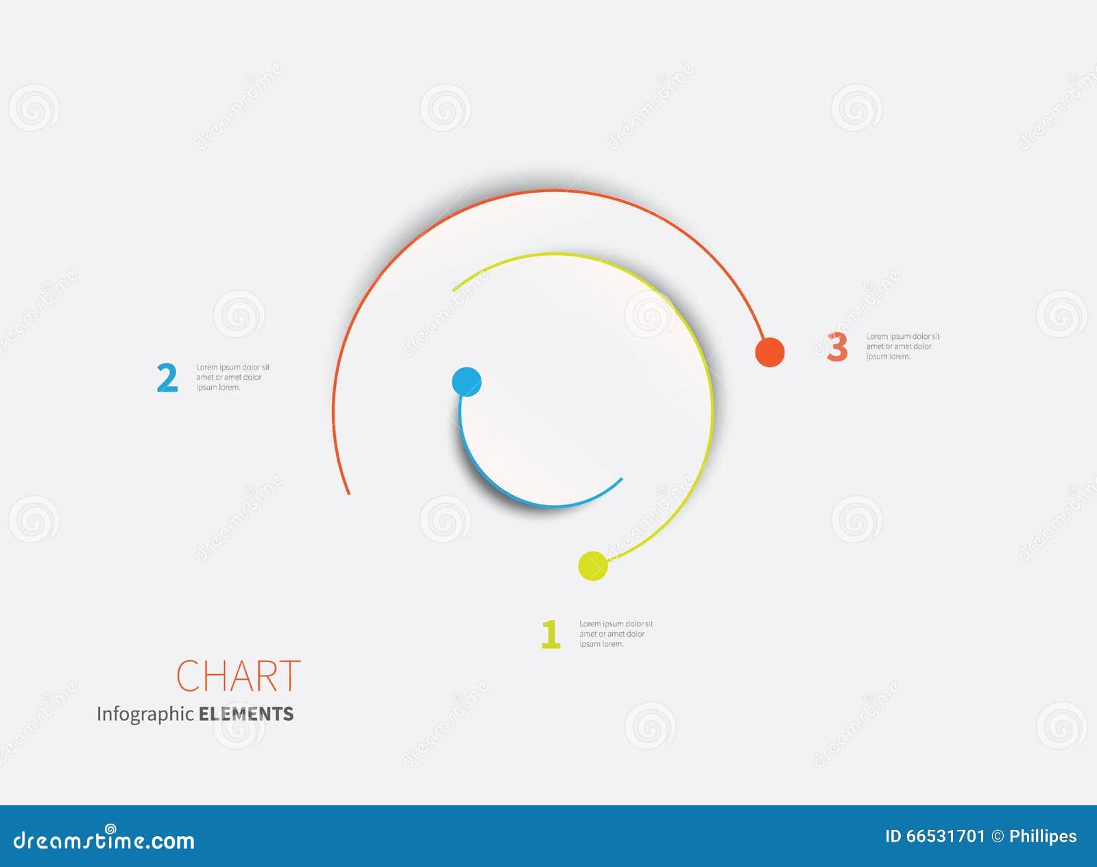 Simple infographic lines. Infograph template with 3 options with bright colors