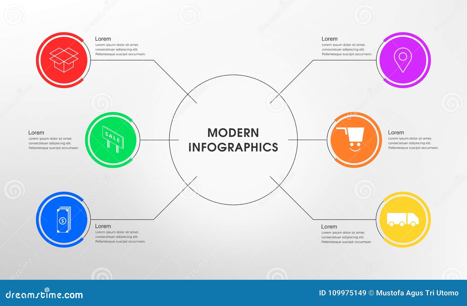 simple infographics 6 option stock image illustration of sign simple info graphics