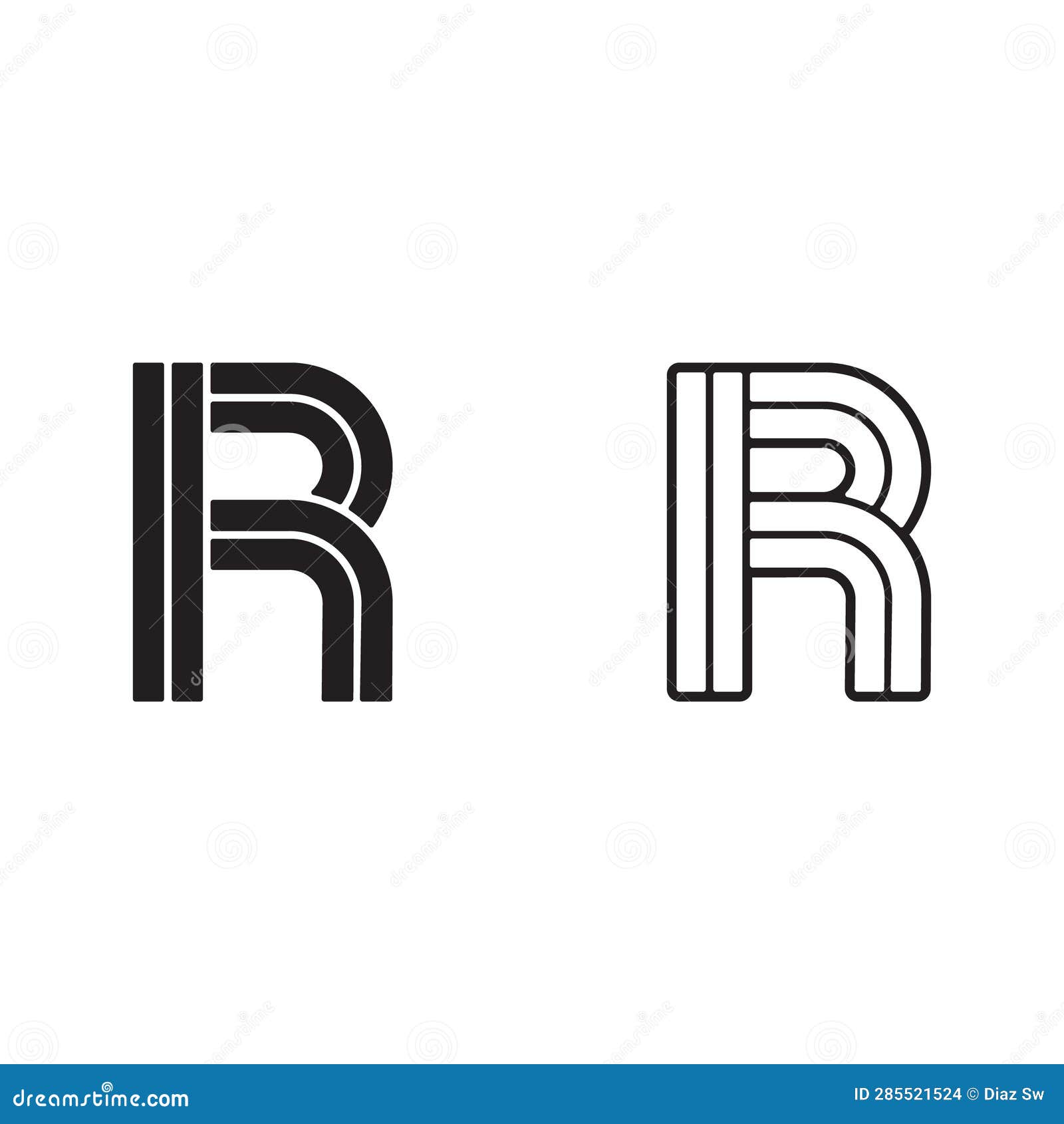 simple initial letter r log, premium business logo icon. white color on black background