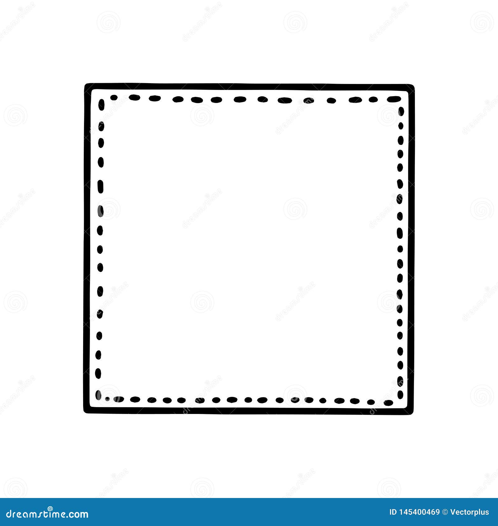 Simple Inky Hand Drawn Isolated Vector Outline Picture Frame Element