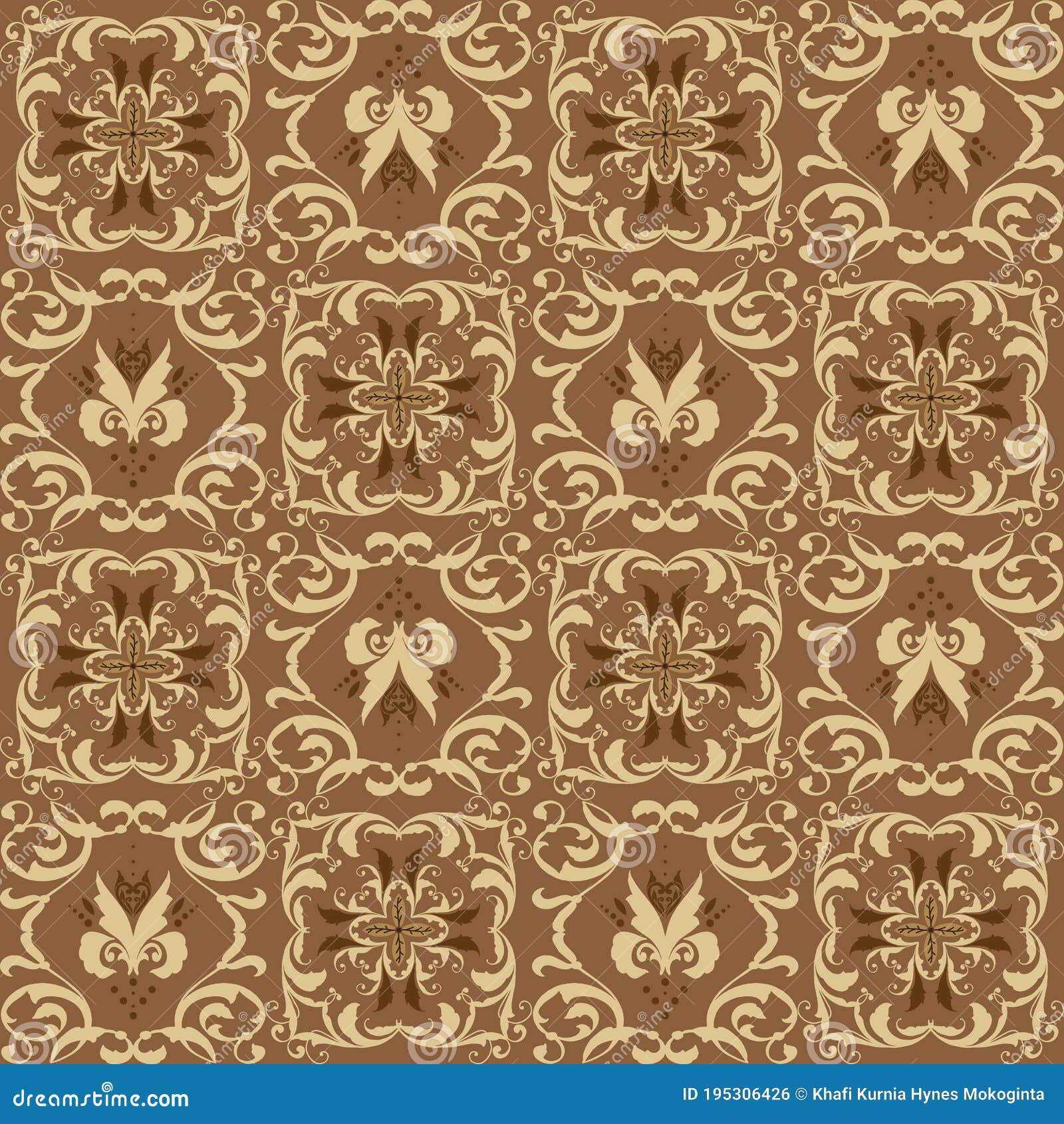  Simple  Jepara  Batik  Flower Pattern With Of Seamless Mocca 