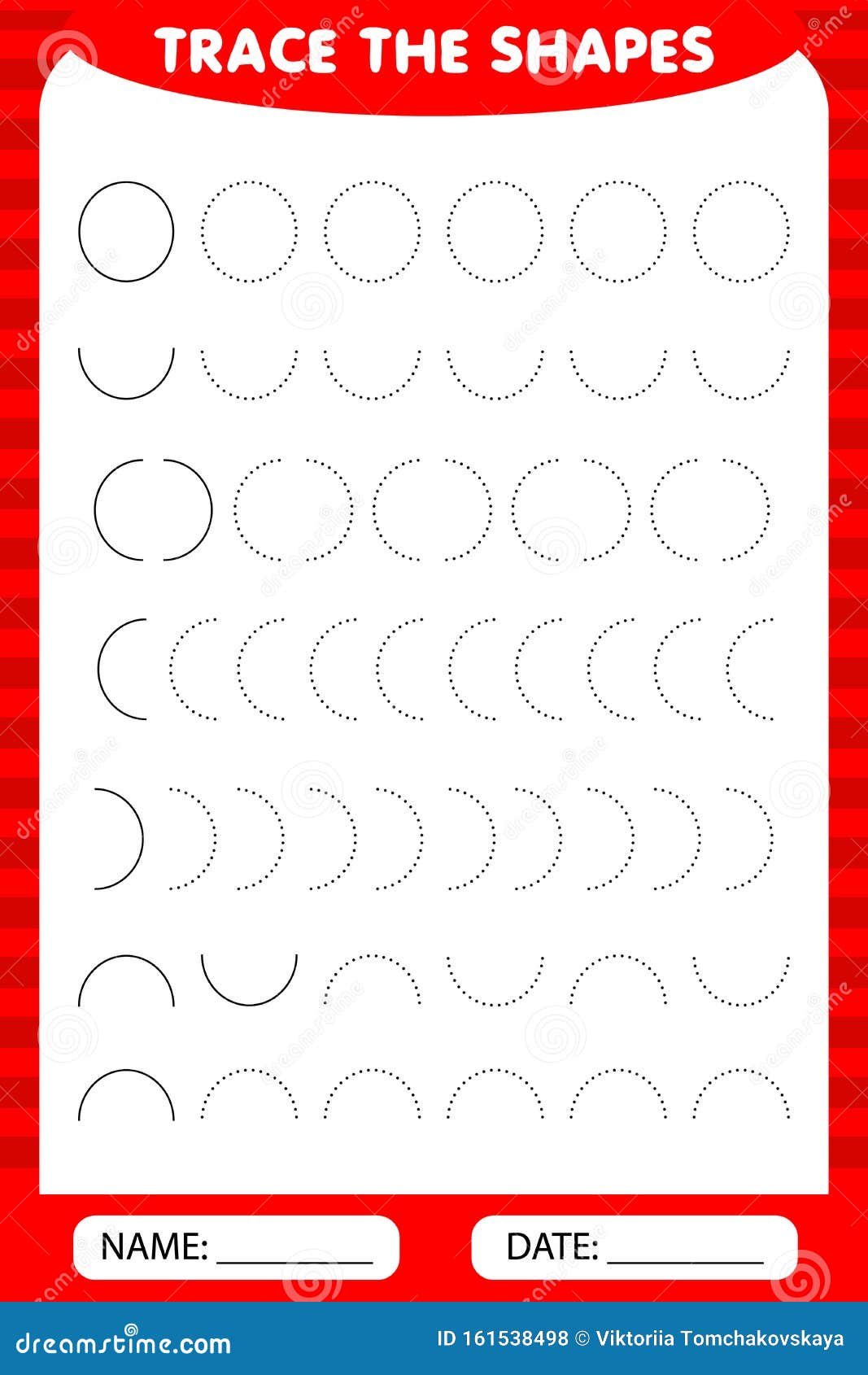 Semi Circle Tracing Worksheet