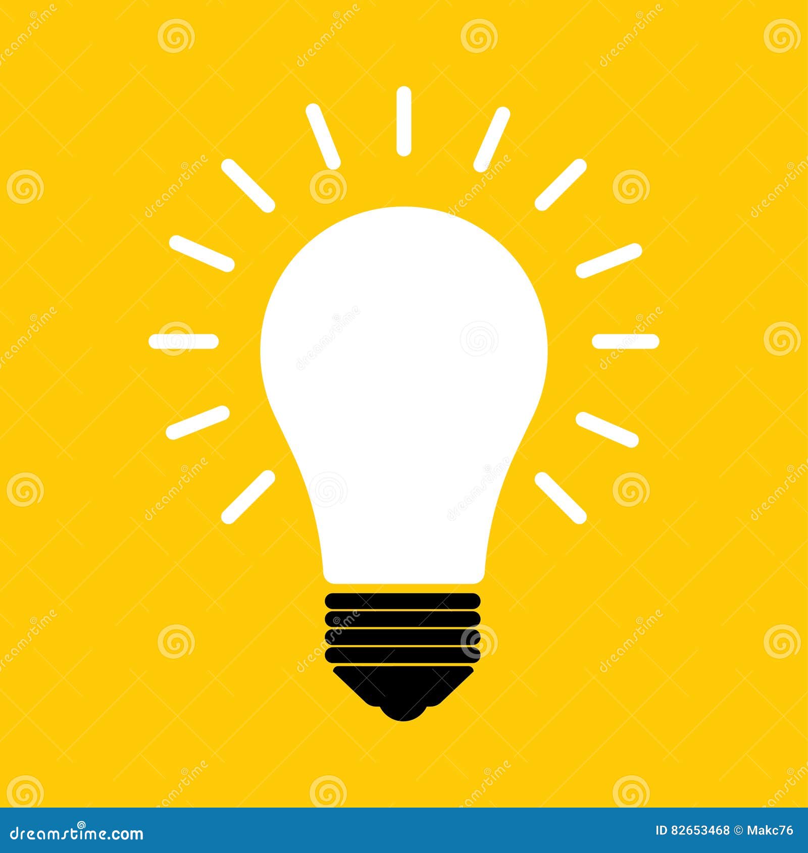 Simple Light Bulb Icon. Illustration Stock Vector - Illustration of icon, 82653468