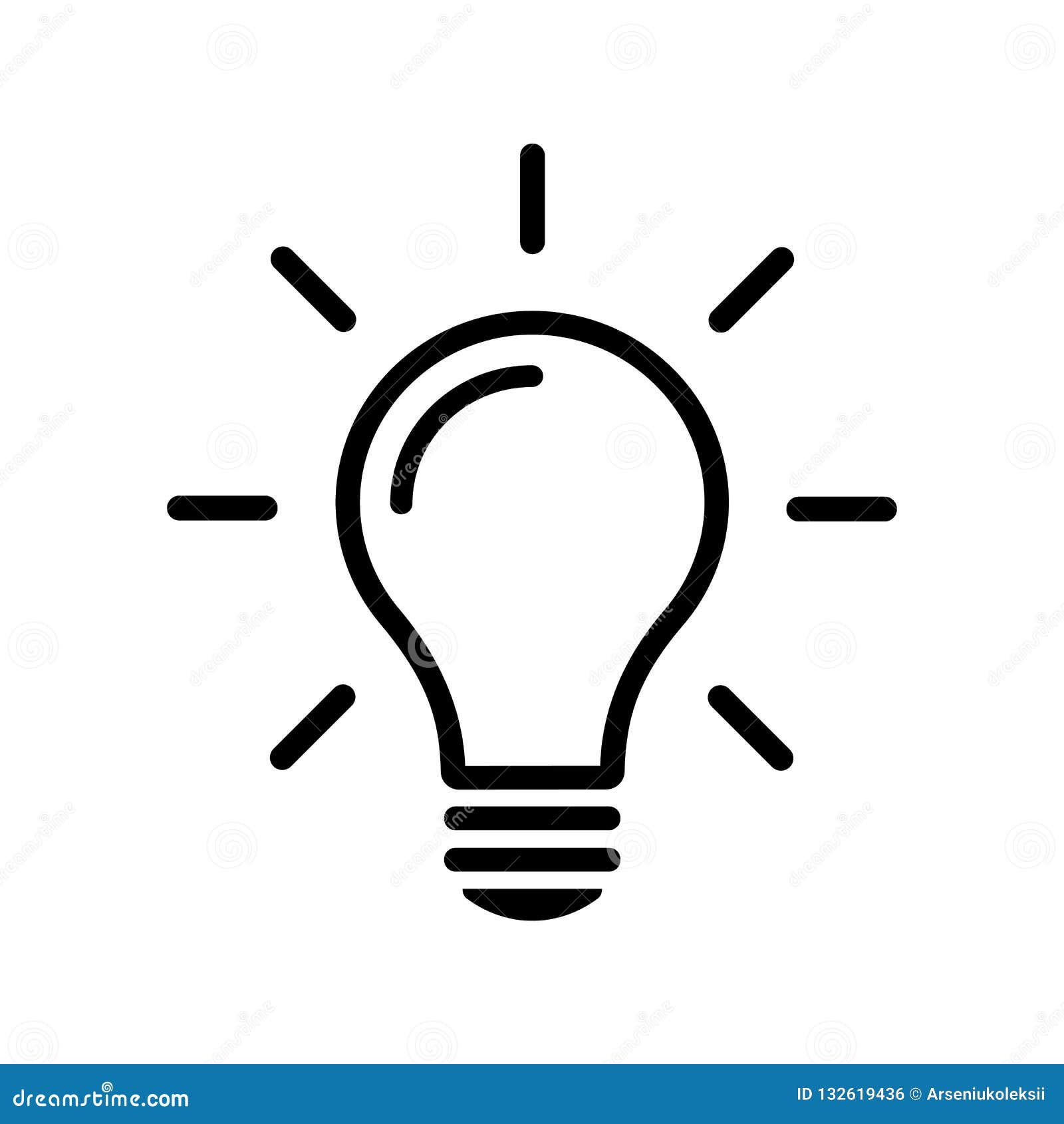 subtropisk pisk mere og mere Simple Light Bulb Line Icon Isolated on Background. Idea Sign Concept Stock  Vector - Illustration of concept, isolated: 132619436