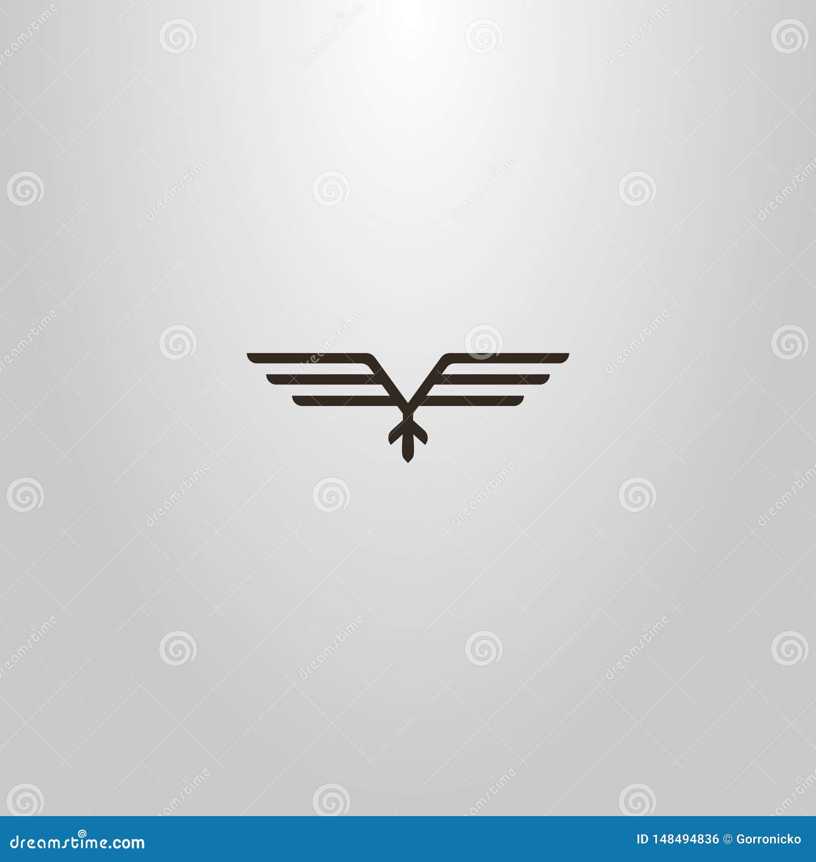 simple line art  geometric sign of abstract ethnic flying bird