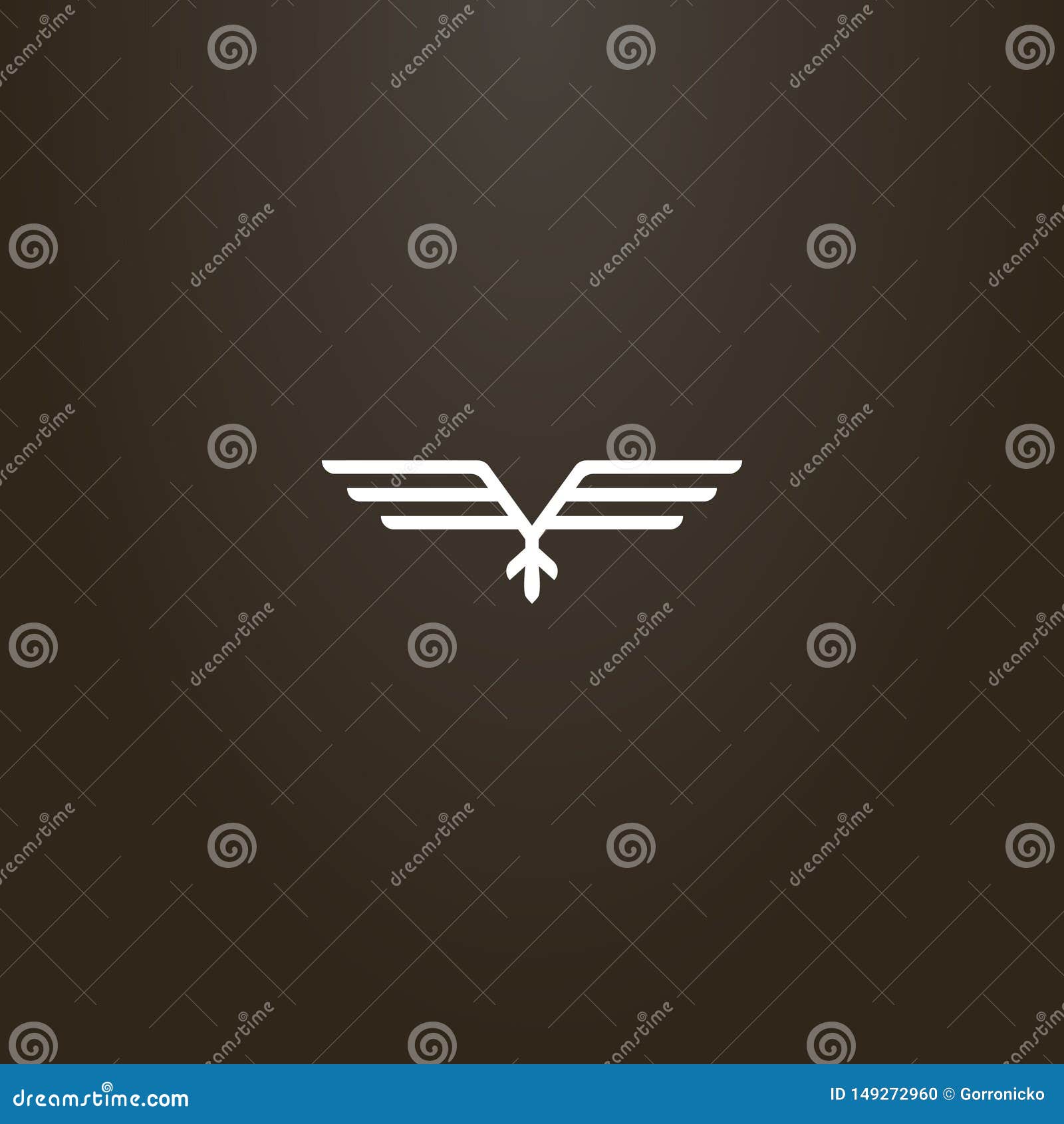 simple line art  geometric sign of abstract ethnic flying bird