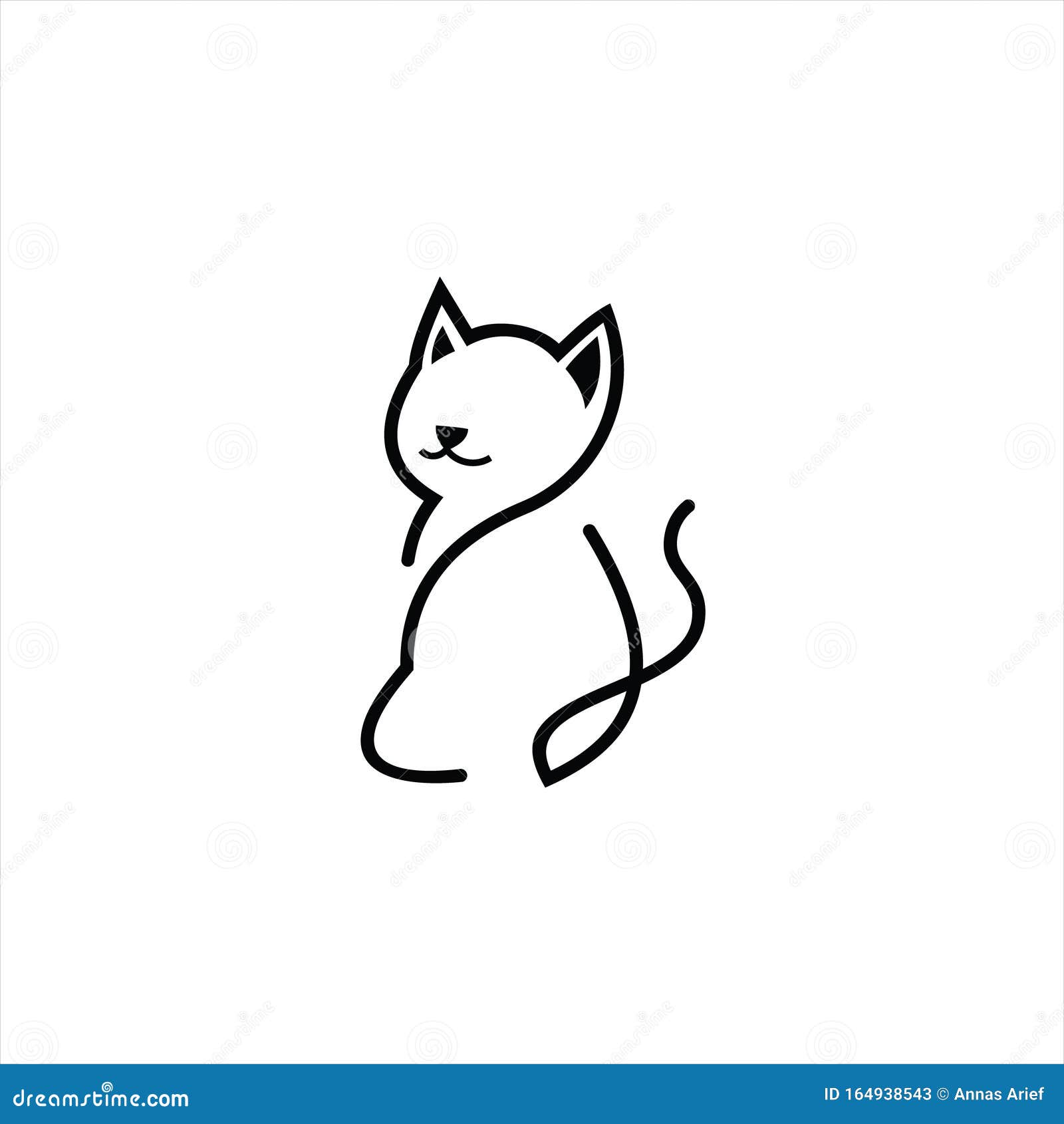 Vector Simple Isolated Cat Icon Stock Illustration - Download