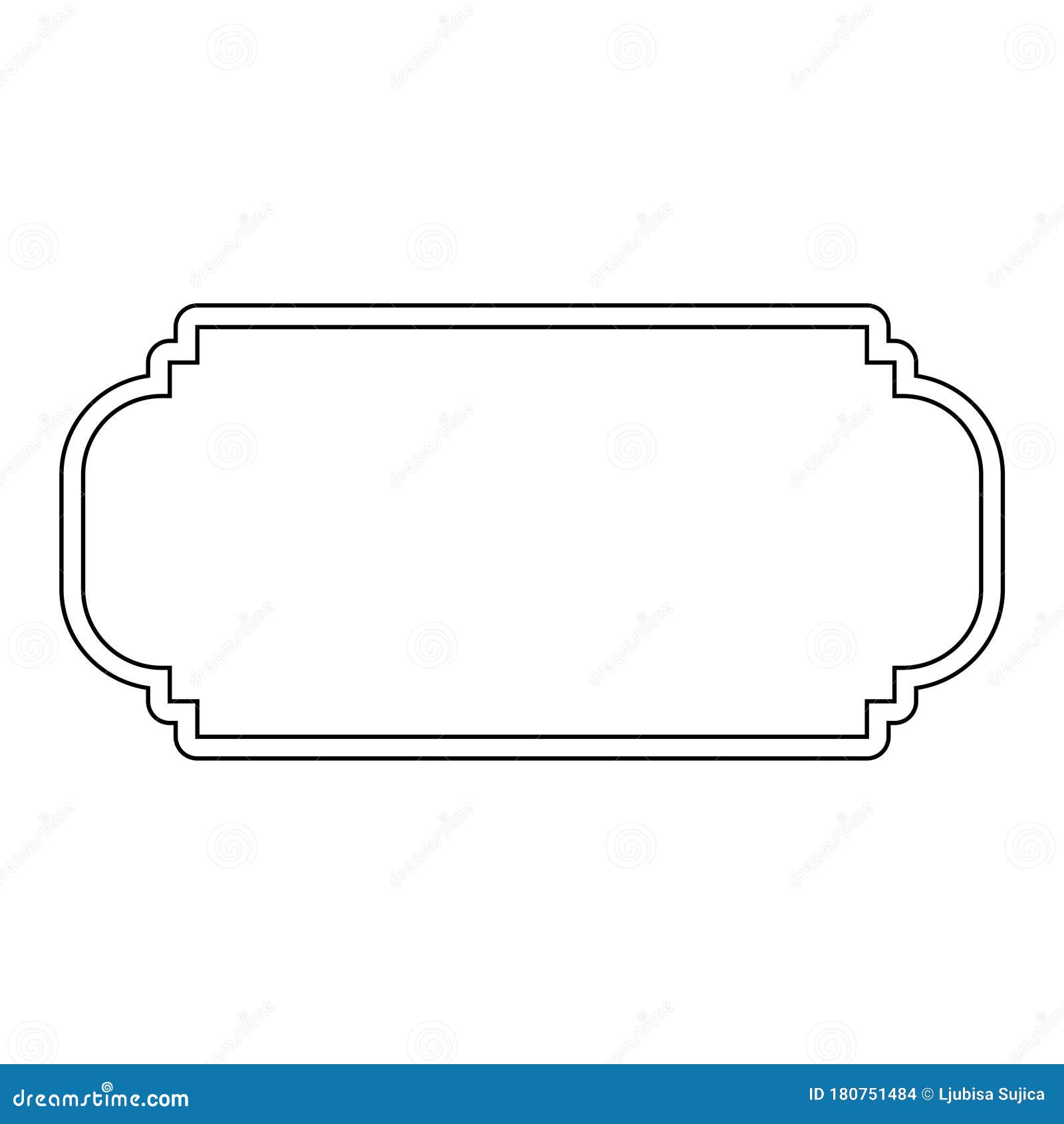 Simple Line Frame Border Isolated On White Background Stock Vector