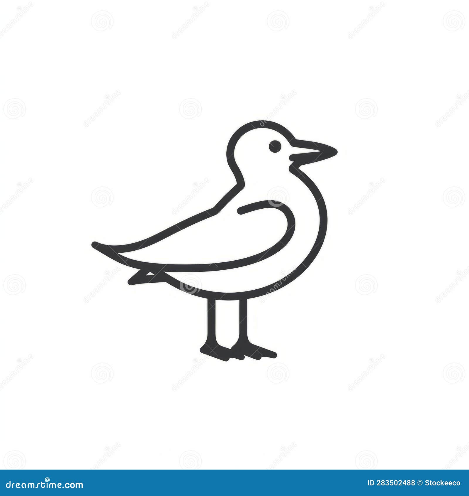 Simple Line Sketch of Seagull Icon in the Style of Daniel Ridgway Knight  Stock Illustration - Illustration of sketch, daniel: 283502488