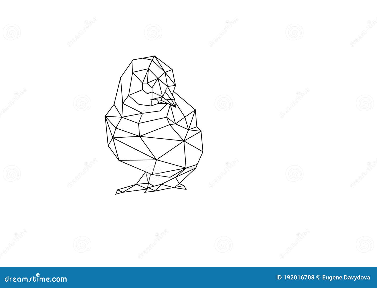 simple line  polygone art of chicken