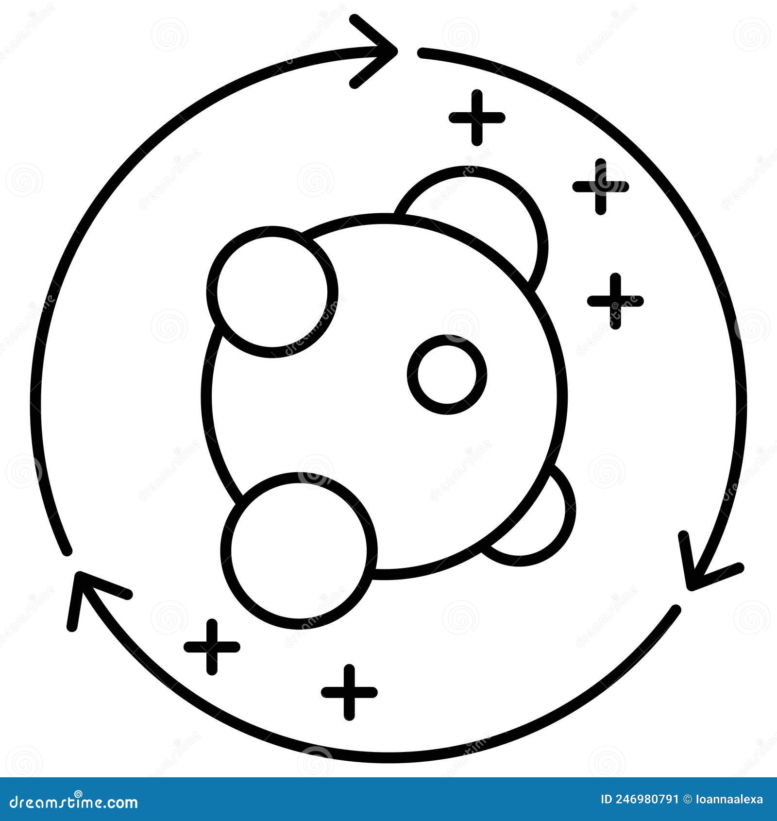 Simple Linear Icon of a Lipid Molecule in a Circular Arrow with Plus ...