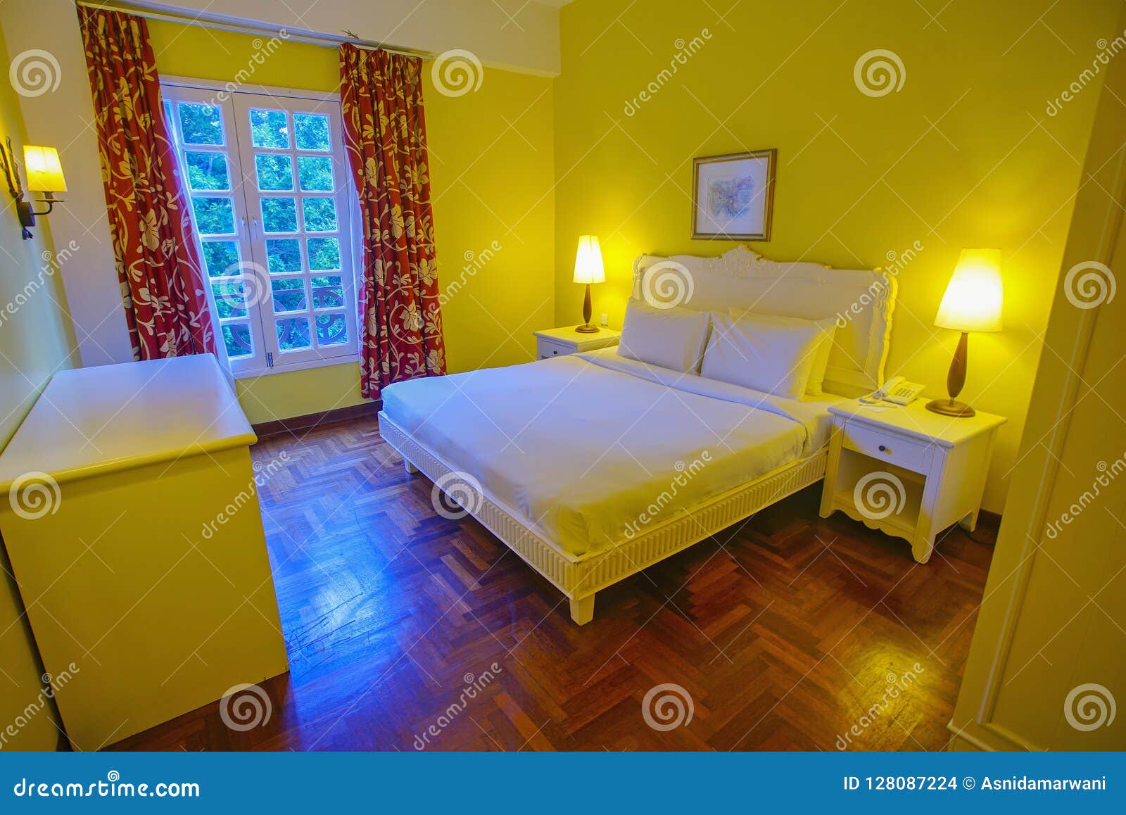 Simple and Luxury Hotel Room Decoration Stock Photo - Image of ...