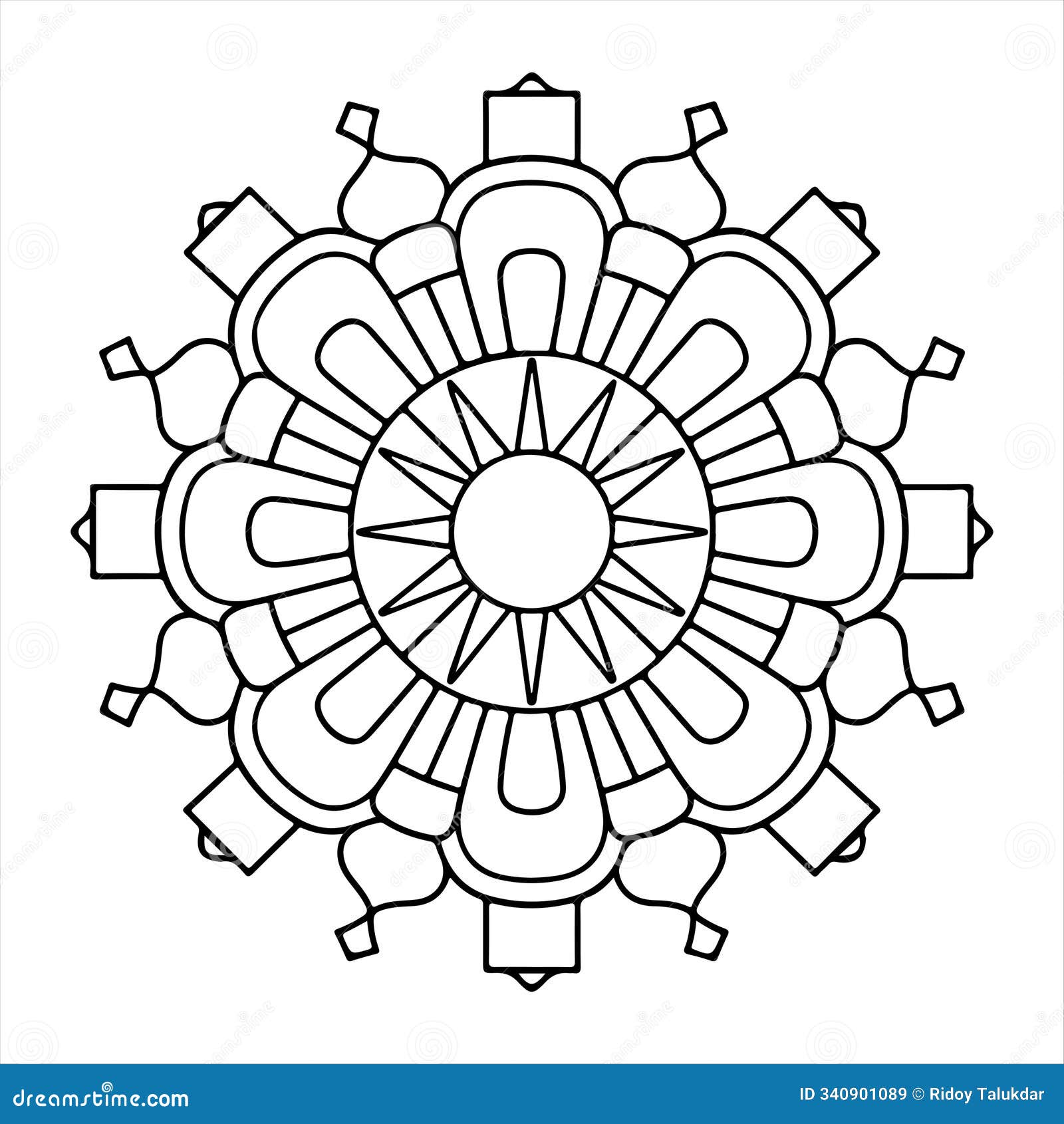 simple mandala pattern stunning hand-drawn dector  for relaxing coloring