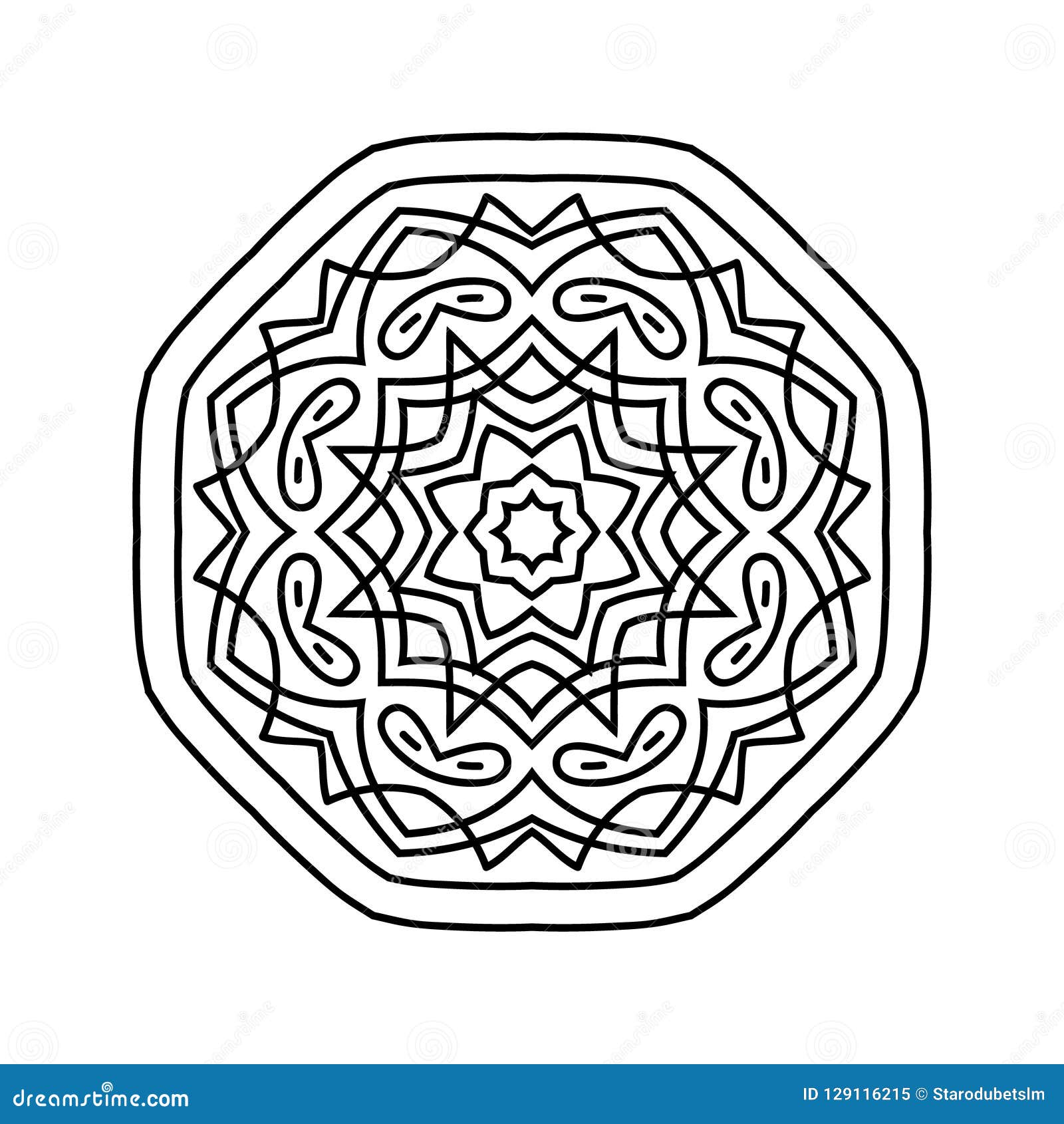 Download Simple Mandala Shape. Logo. Stock Vector - Illustration of ...