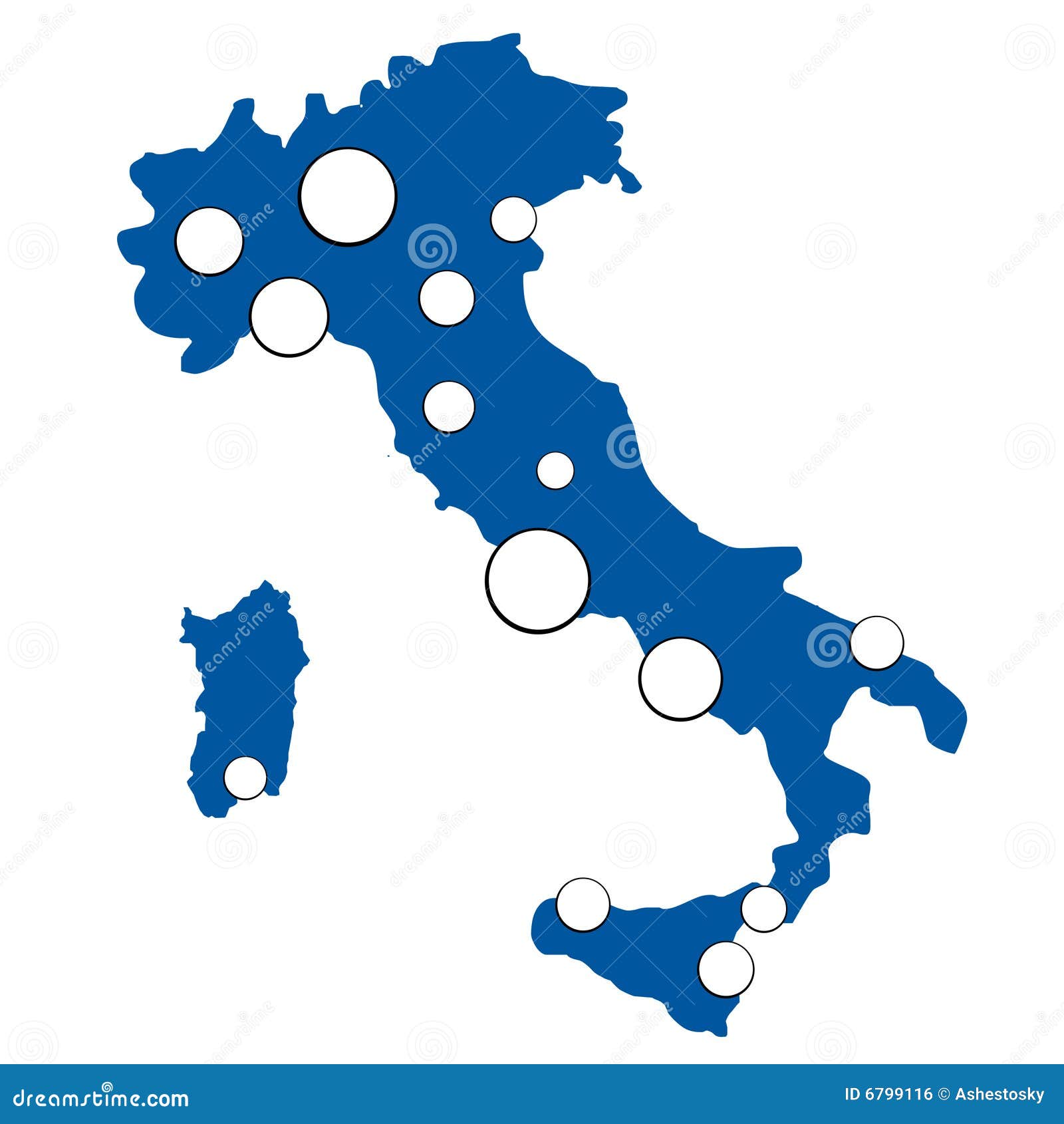 simple map of italy with largest cities