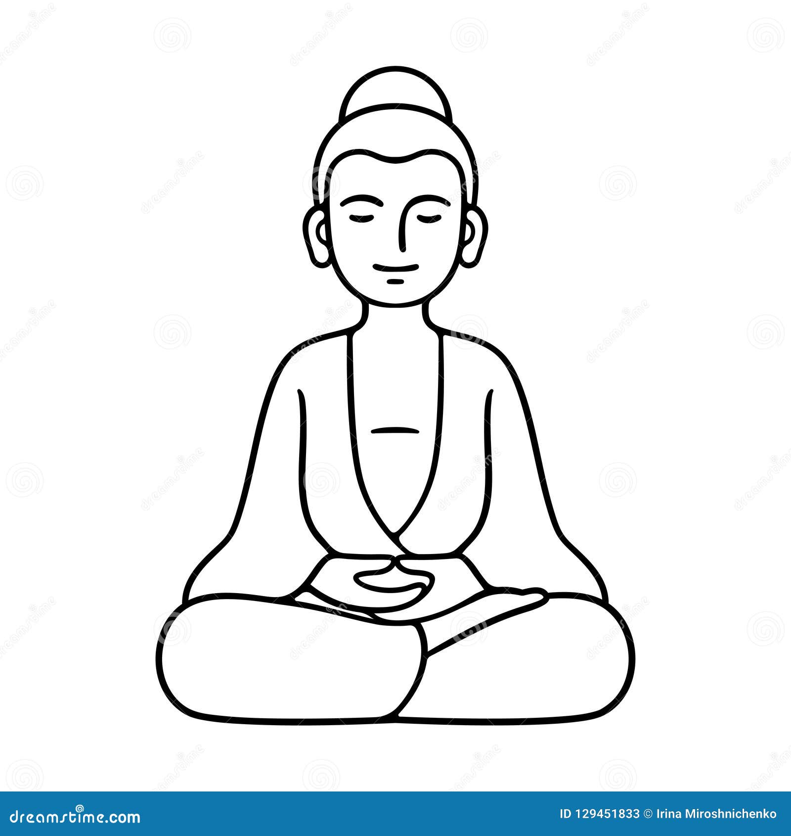 Line draw Buddha Siddhartha gautama standing, Art Print | Barewalls Posters  & Prints | bwc70365212