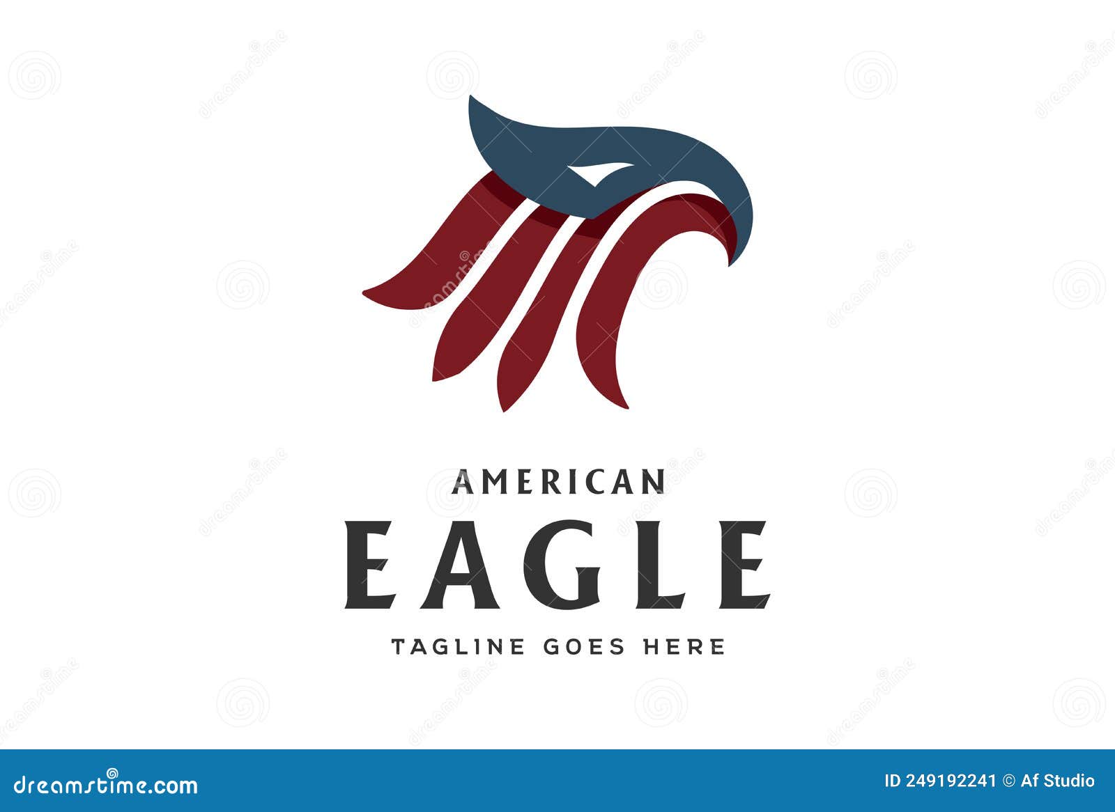 Simple Minimalist American Eagle Hawk Falcon Head Logo Design Vector