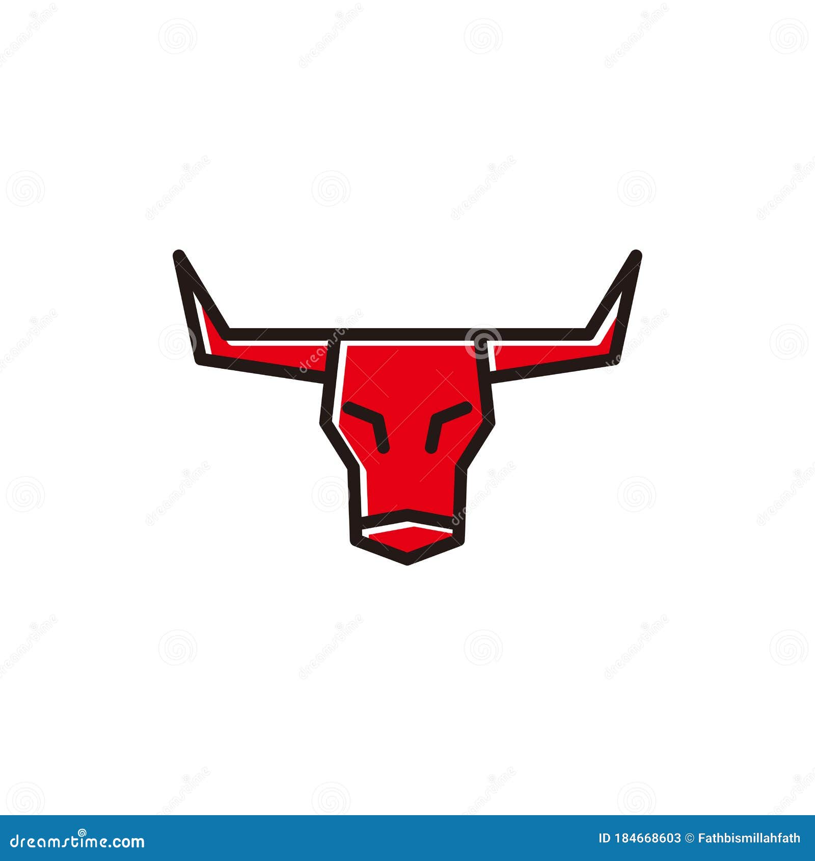 simple minimalist monoline, outline, line art bull, cow, buffalo logo   template . animal wildlife 