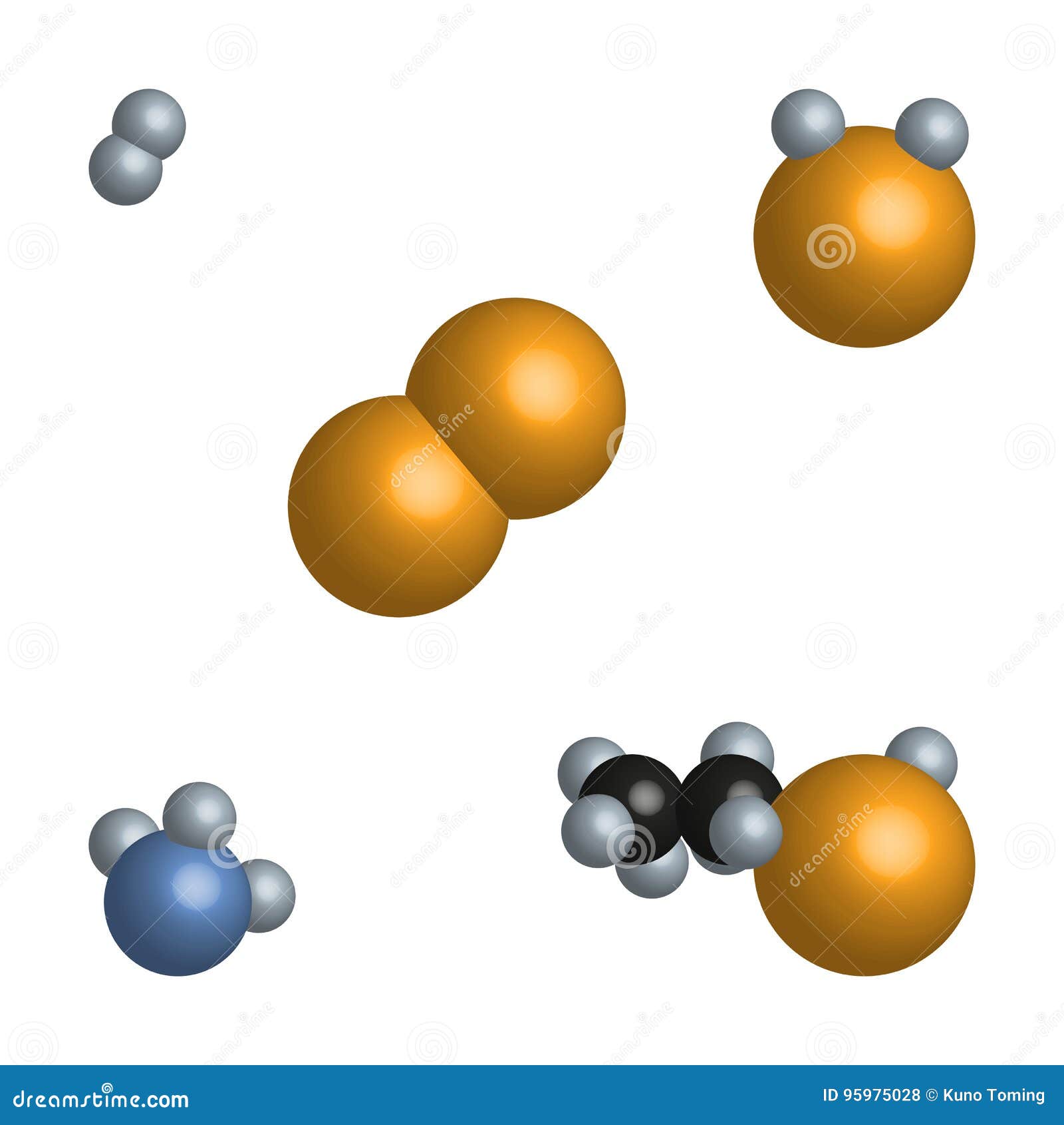 Simple Models Acetic Acid Vinegar Molecules Stock Illustration