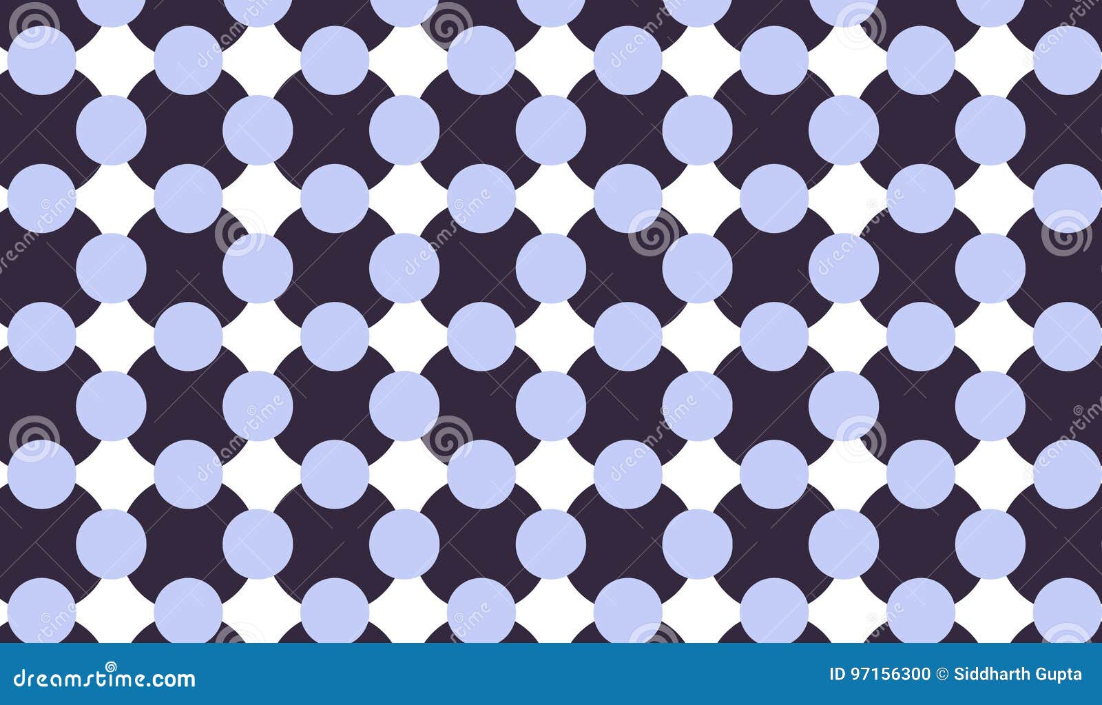 Simple Modern Abstract Blue Circle Checkered Pattern Stock Vector