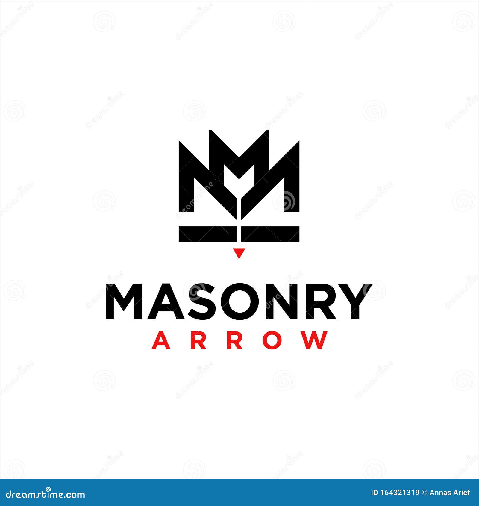Simple Black Crown Masonry Logo Design Idea Stock Vector Illustration