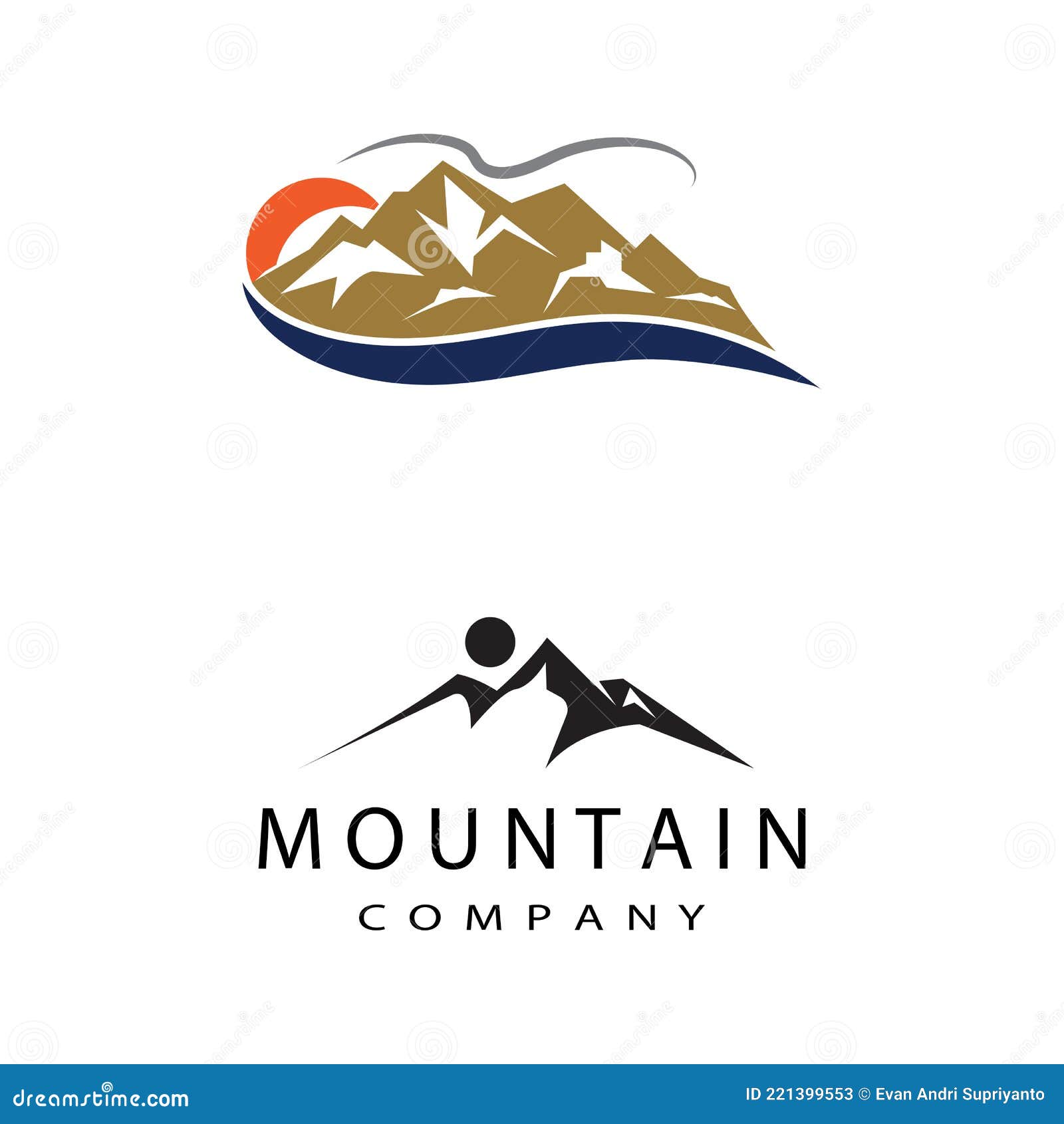 Simple Modern Mountain Landscape Logo Design Vector, Rocky Ice Top ...