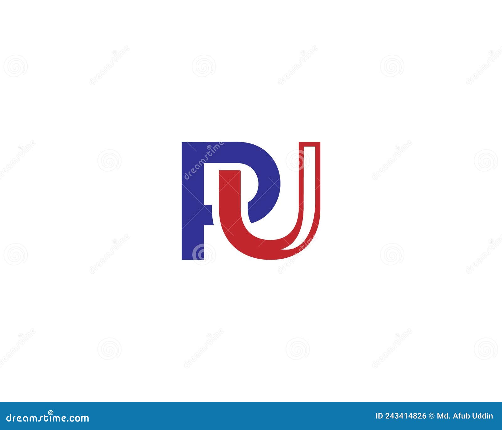 Simple Modern PU Letter Logo Design Stock Vector Illustration of