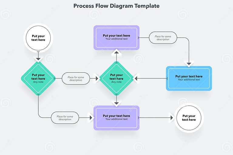 Simple Modern Template for Process Flow Diagram Stock Illustration
