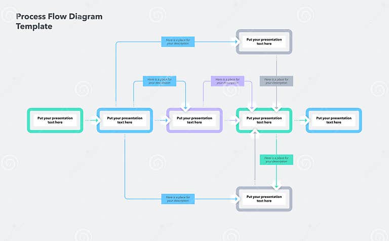 Simple Modern Template for Process Flow Diagram Stock Illustration