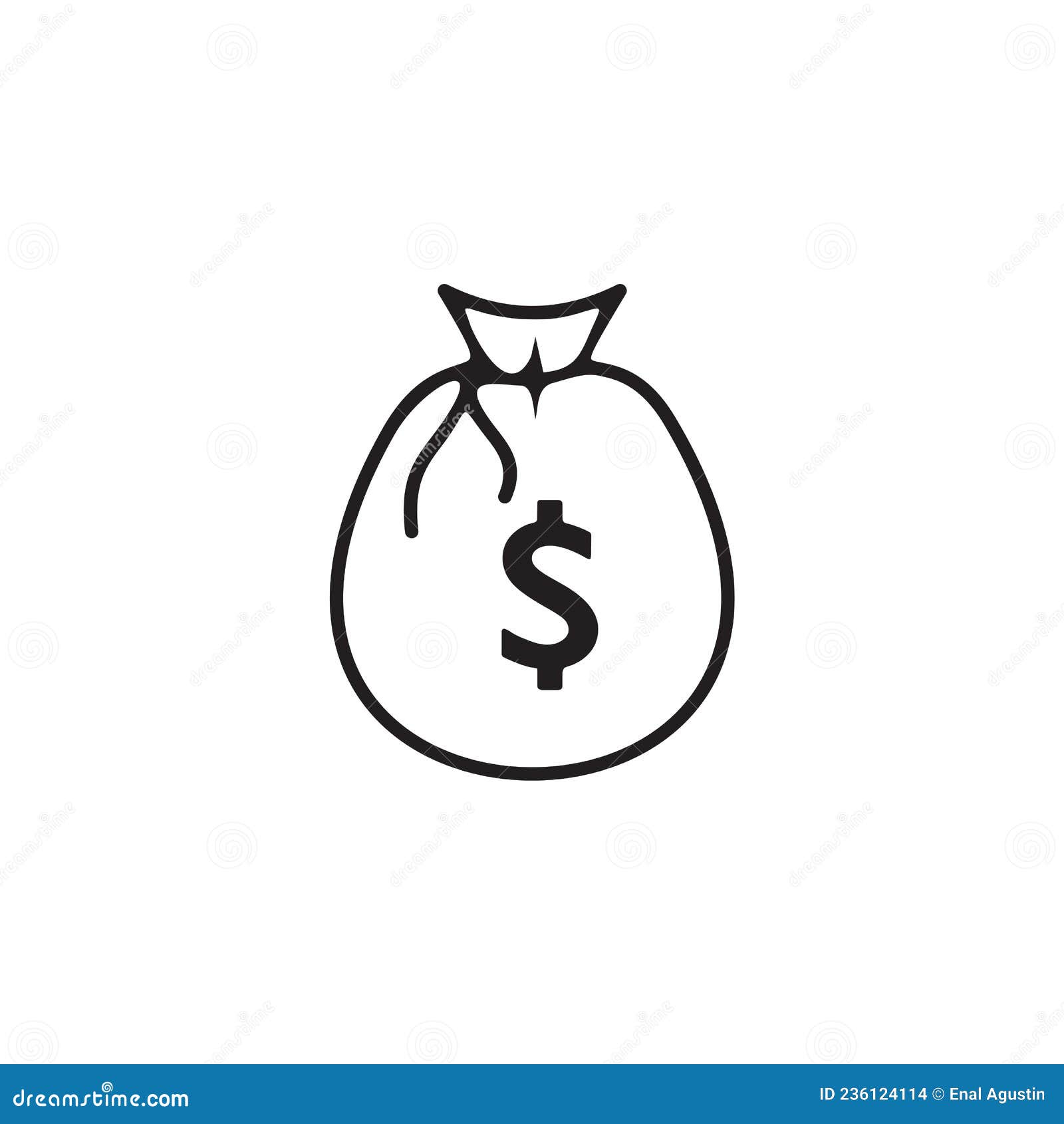 Simple Money Bag Dollar Sack Logo Design Stock Vector - Illustration of ...