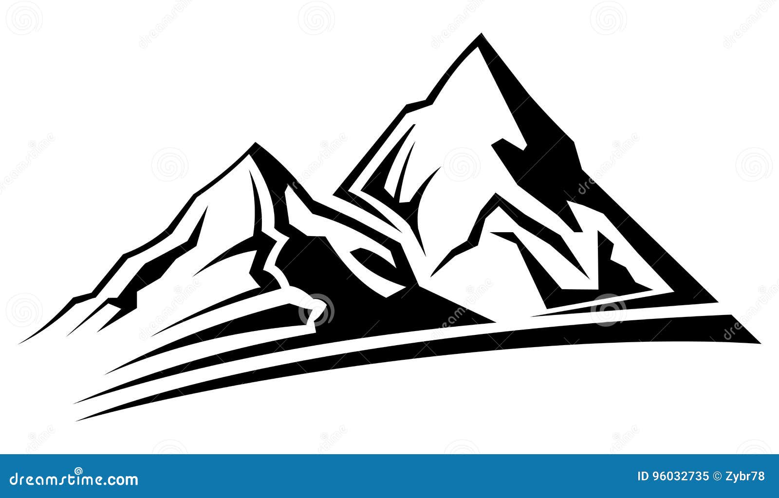 Simple mountain silhouette stock vector. Illustration of ...