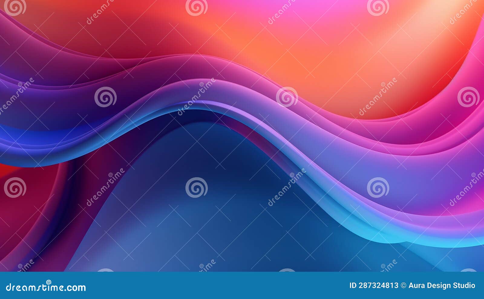 Simple Neon Background Abstract Wallpaper in Blue Pink and Orange 3d