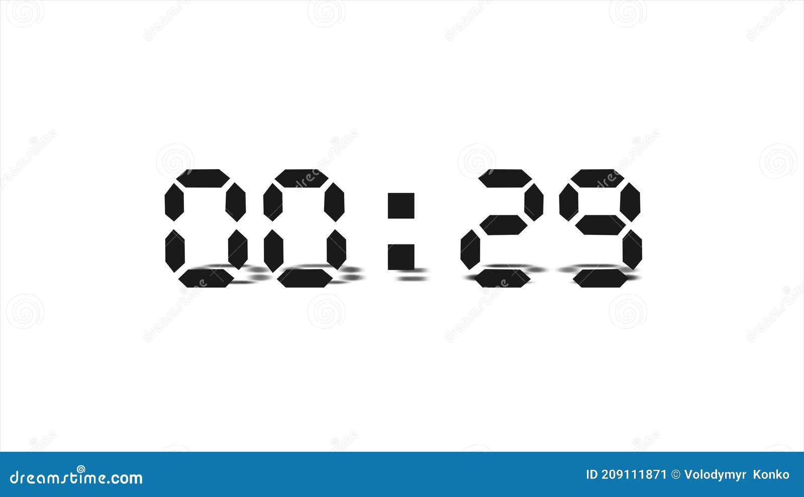 Simple One Minute Countdown Timer of Black Electronic Digits Isolated on White Background Stock - Video of animation, electronic: 209111871
