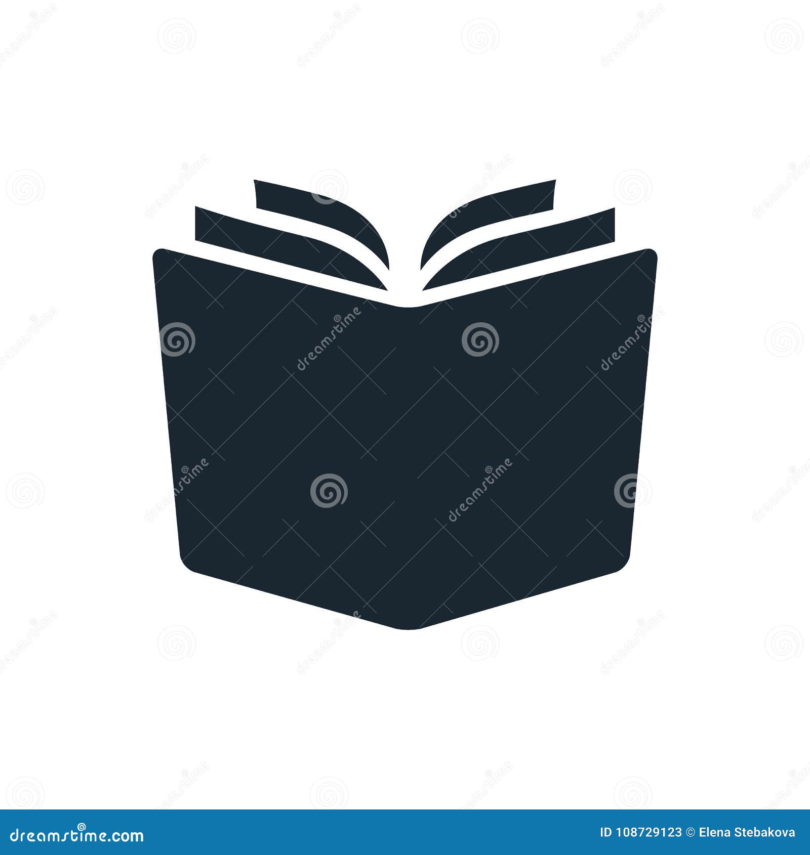 simple open book  icon. single color    on white. learning, literacy, school, reading, education, stud