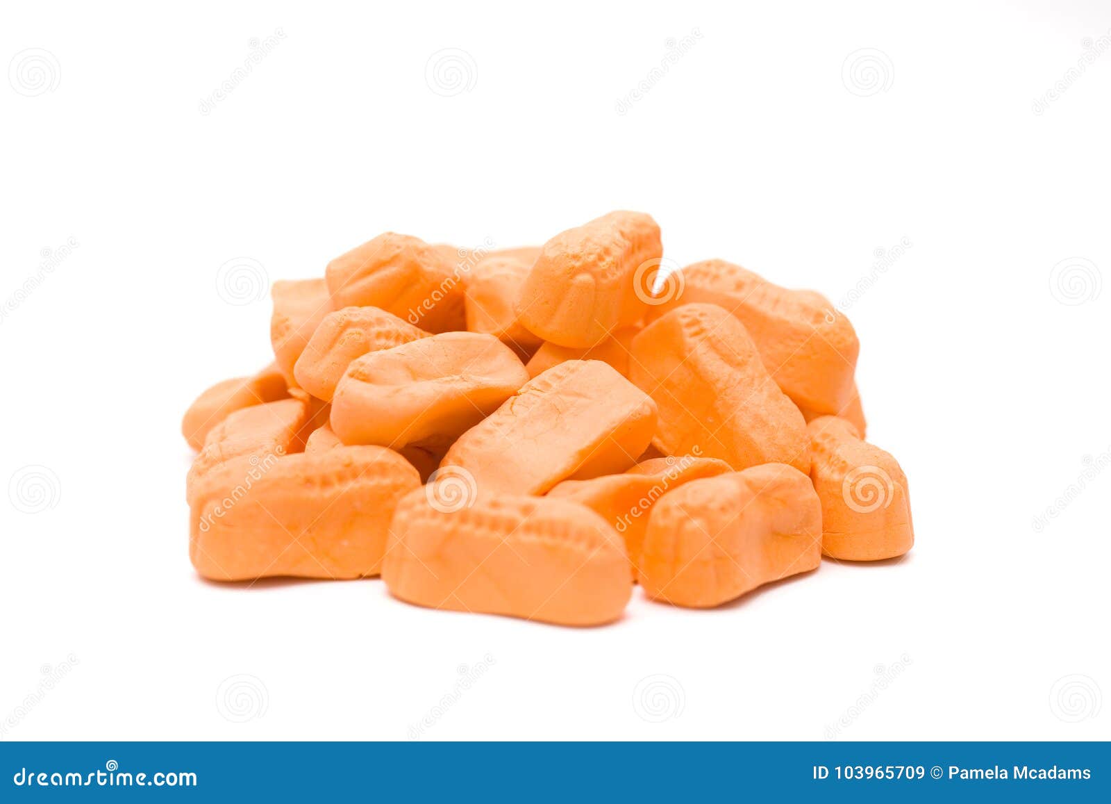 Orange Candy Peanuts on a White Background Stock Image Image of