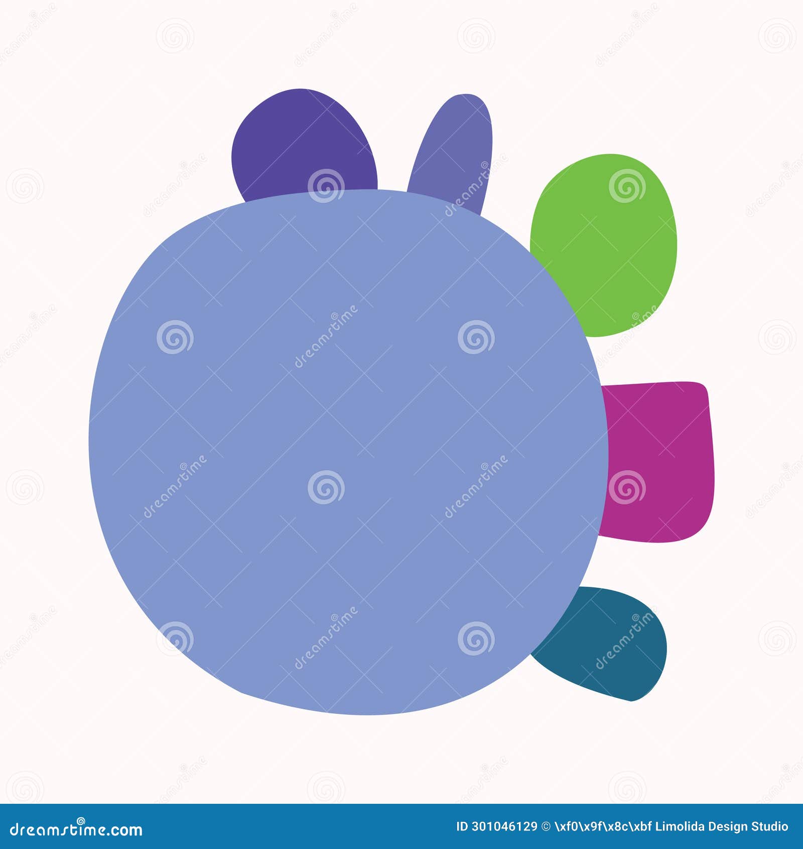 simple organic blob  in bold style for kids  graphic . whimsical colorful  drawing in happy