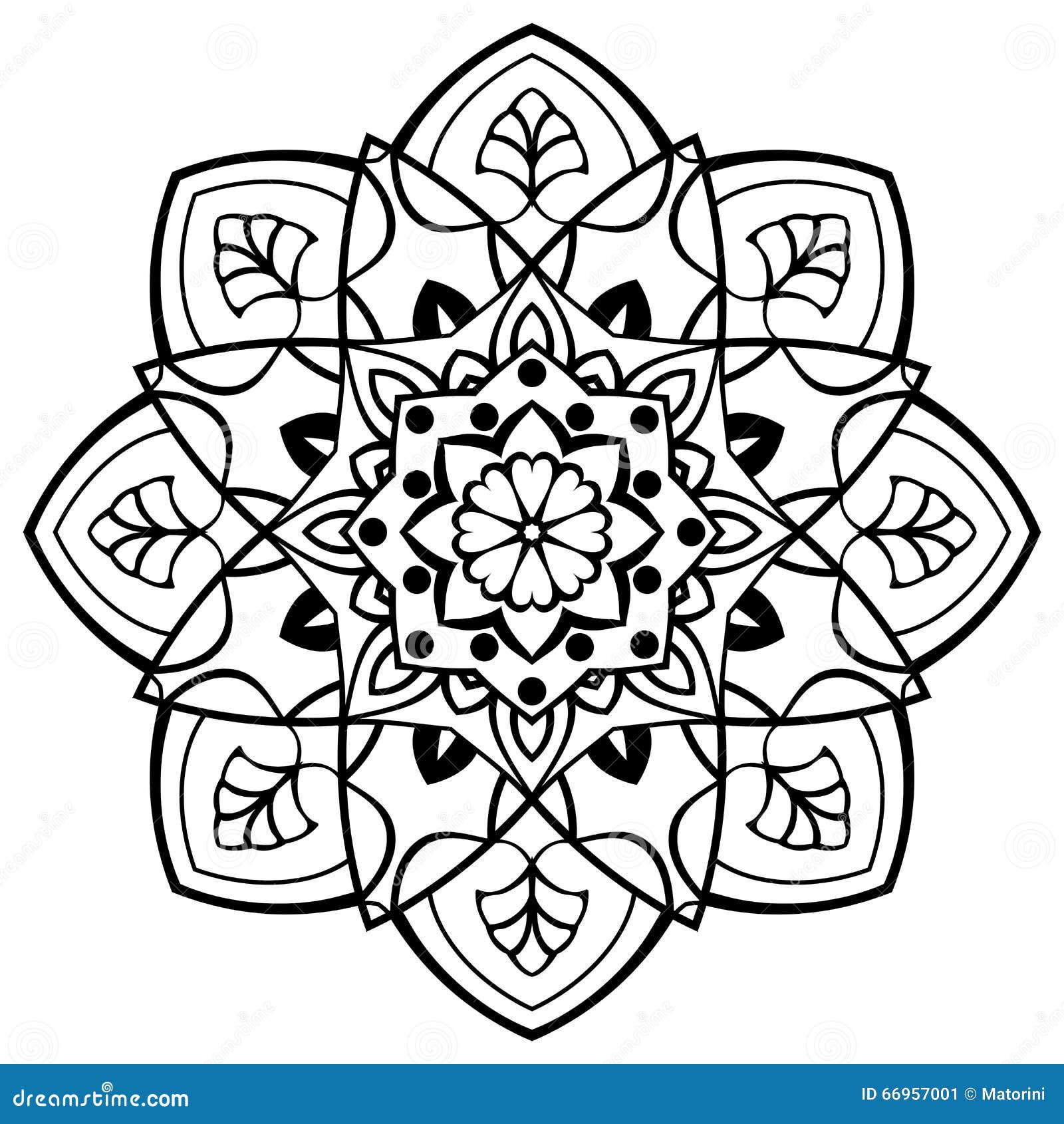 Download Simple oriental mandala. stock vector. Illustration of indonesian - 66957001