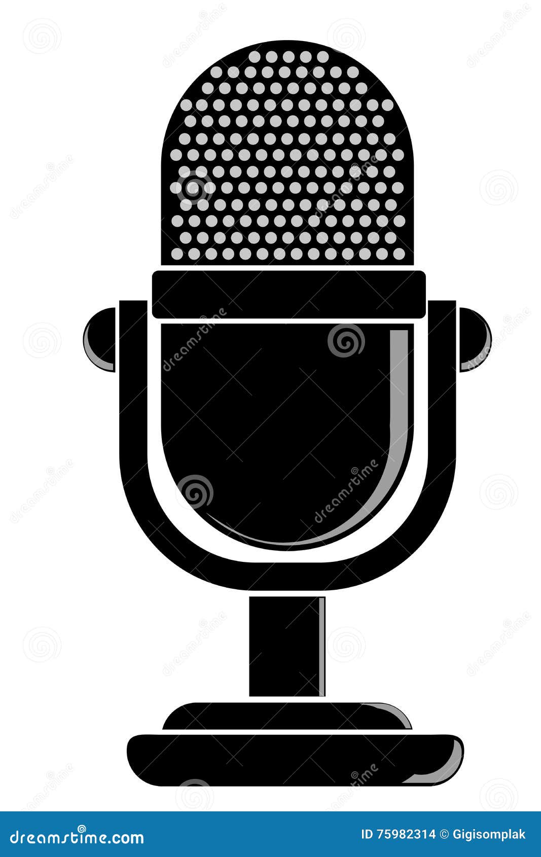 Simple Outline, Classic Microphone Stock Vector Illustration of