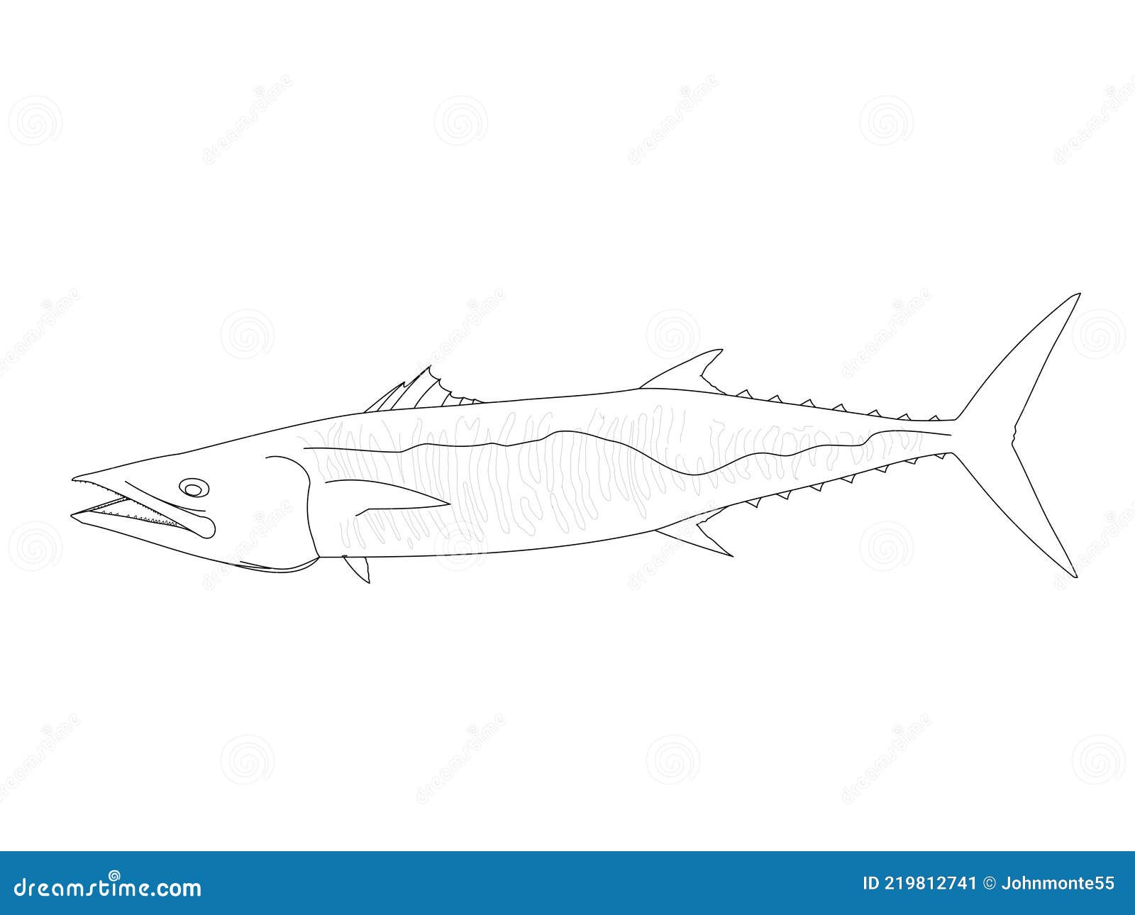 A Simple Outline of a King Mackerel Stock Image Image of logo, black