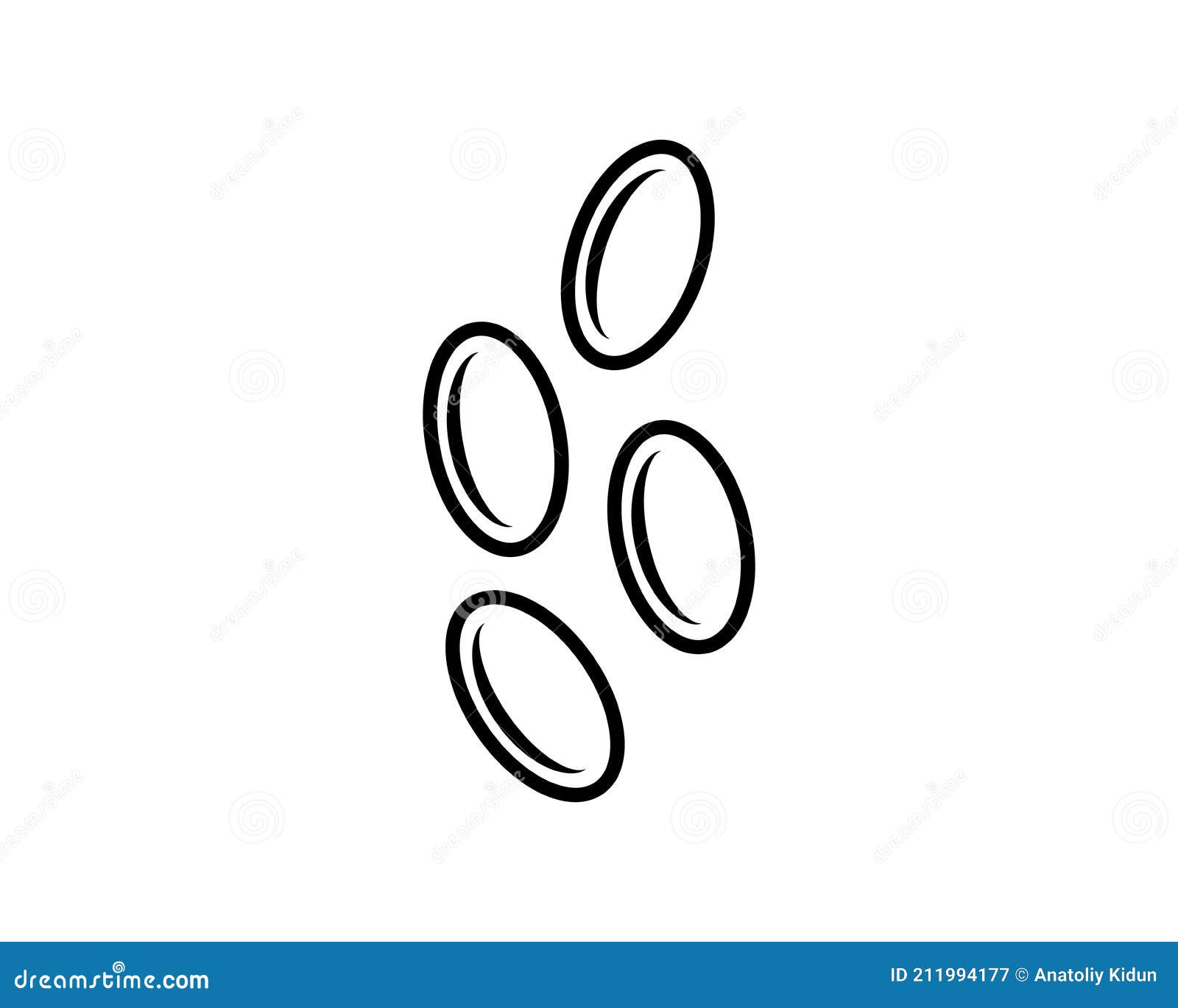 simple outline macro of group erythrocytes corpuscles icon  on white background