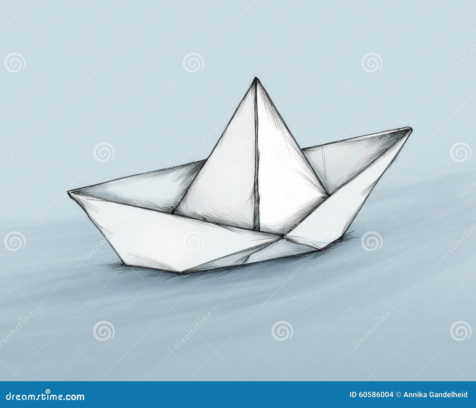 Simple paper boat stock illustration. Illustration of ...