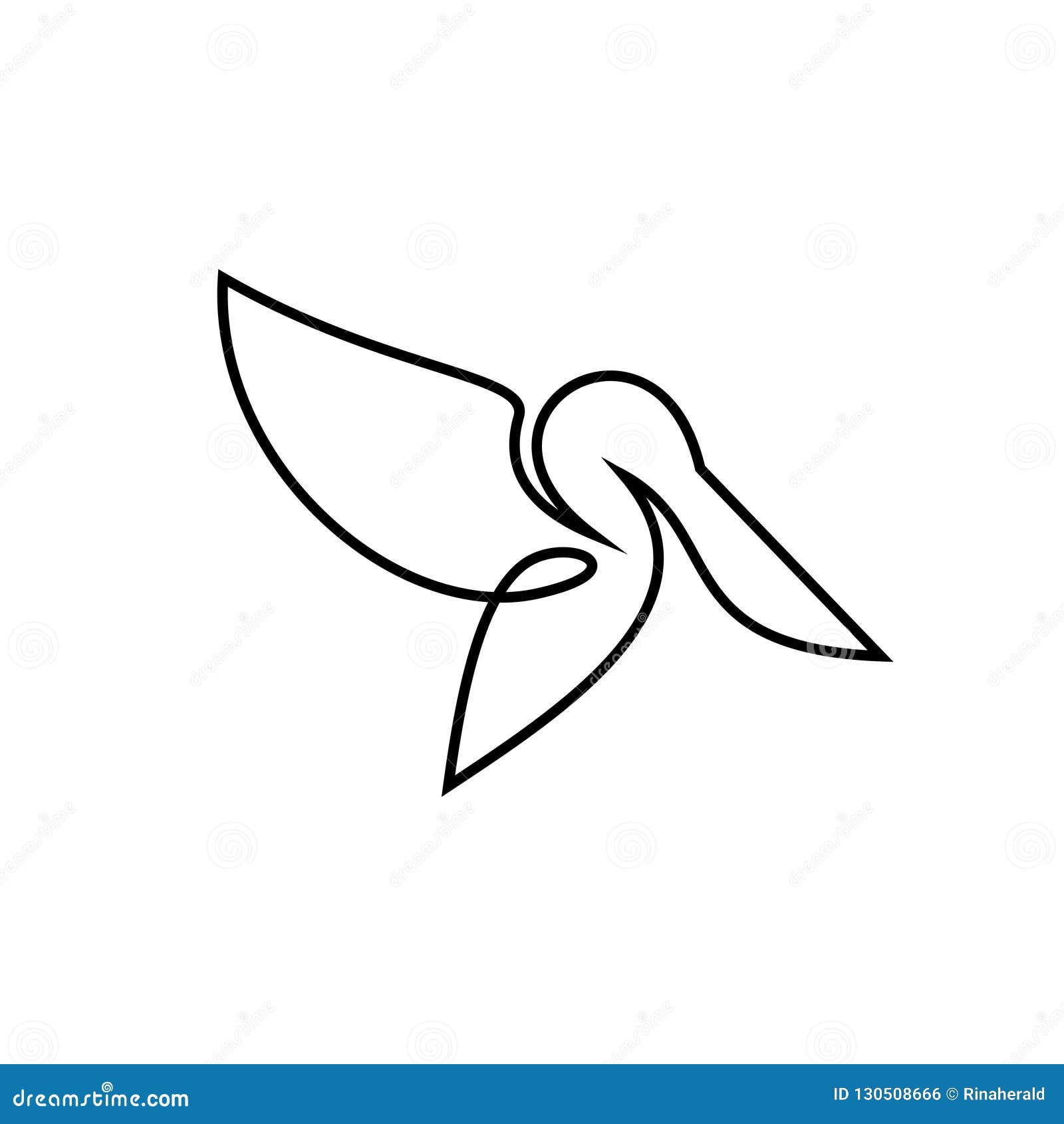 Simple Pelican Logo Black Outline Line Set Silhouette Logo Icon Designs ...