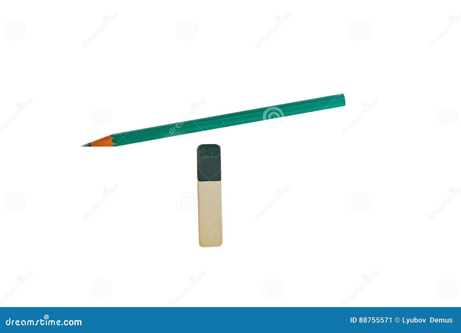 A Simple Pencil with Lead and Eraser Stock Image Image of stationery