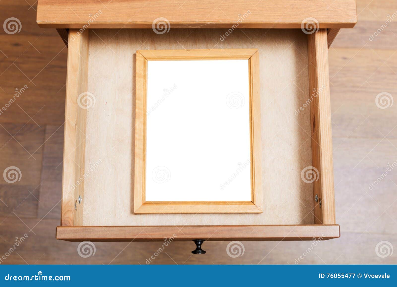 Simple Picture Frame in Open Drawer Stock Image Image of desk, frame
