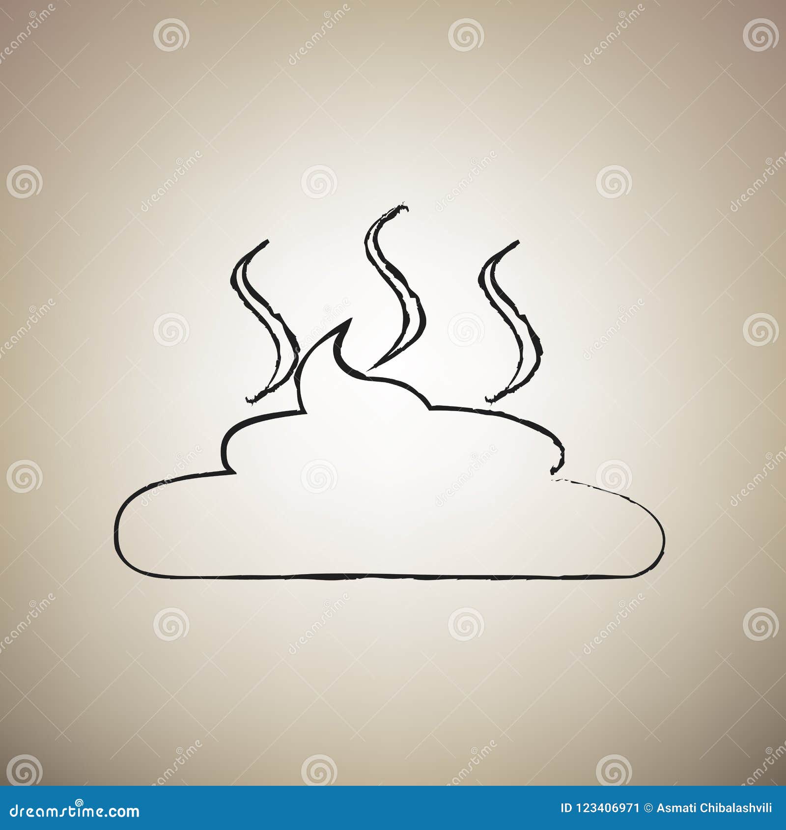 Simple Poop Sign Illustration. Vector. Brush Drawed Black Icon a Stock ...