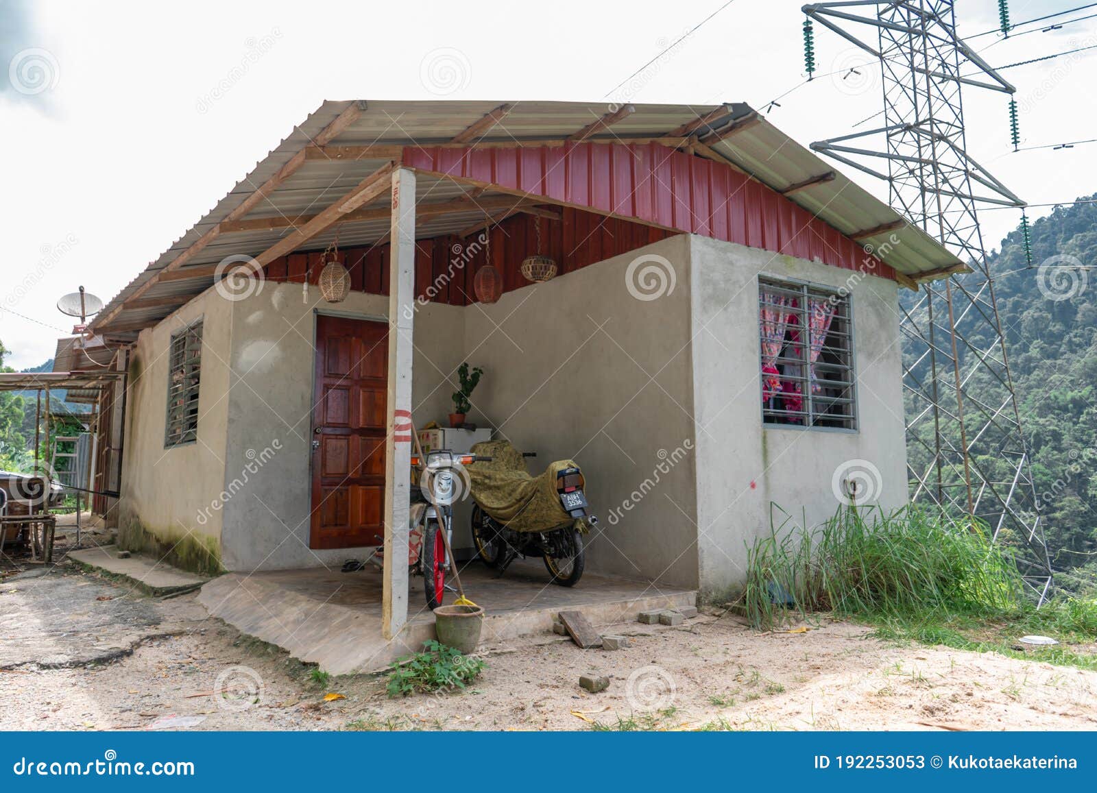 A Simple Poor Malaysian House by the Road Stock Image Image of