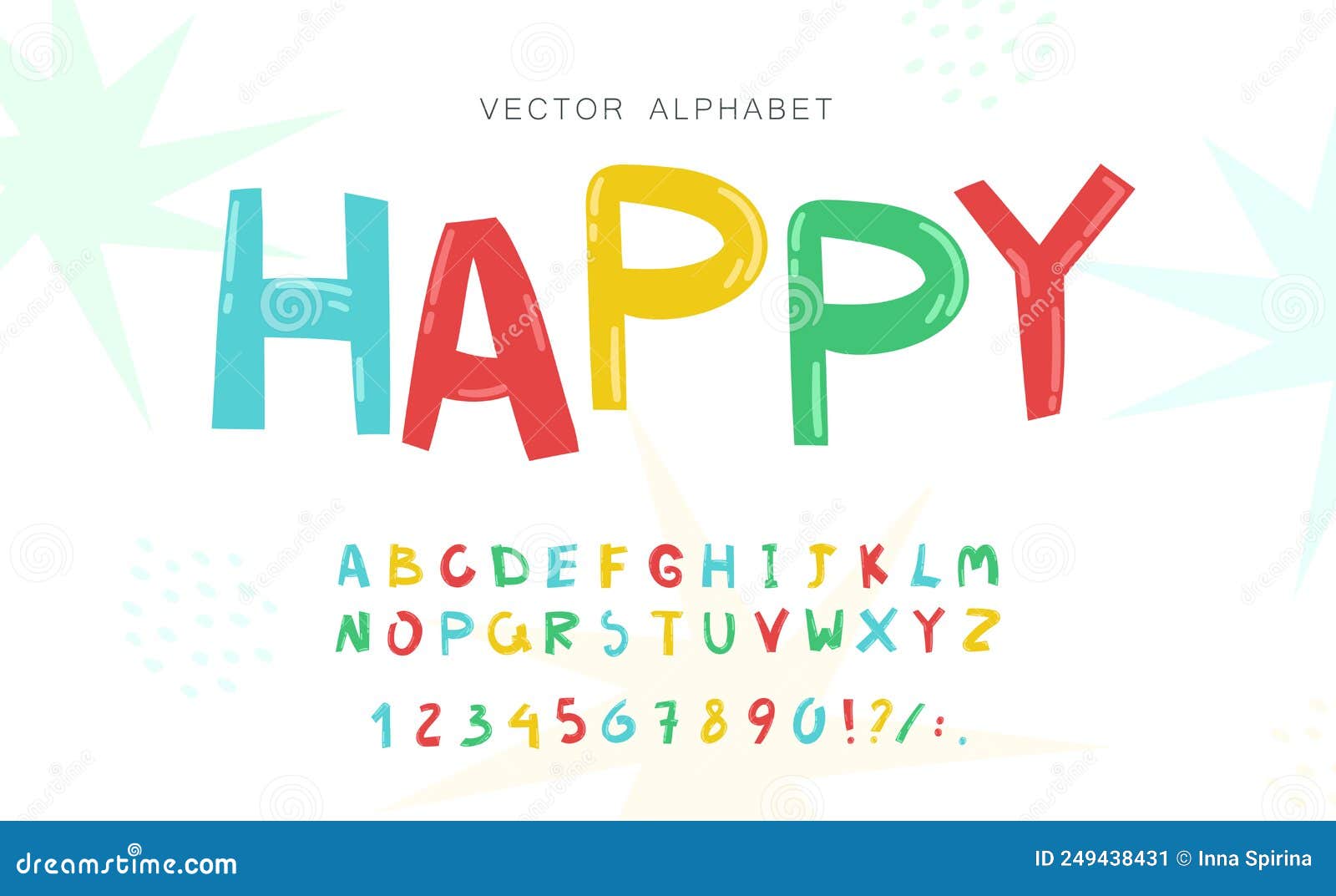 Simple Primitive Kids Alphabet, Vector Hand Drawn Letters Elements. for ...